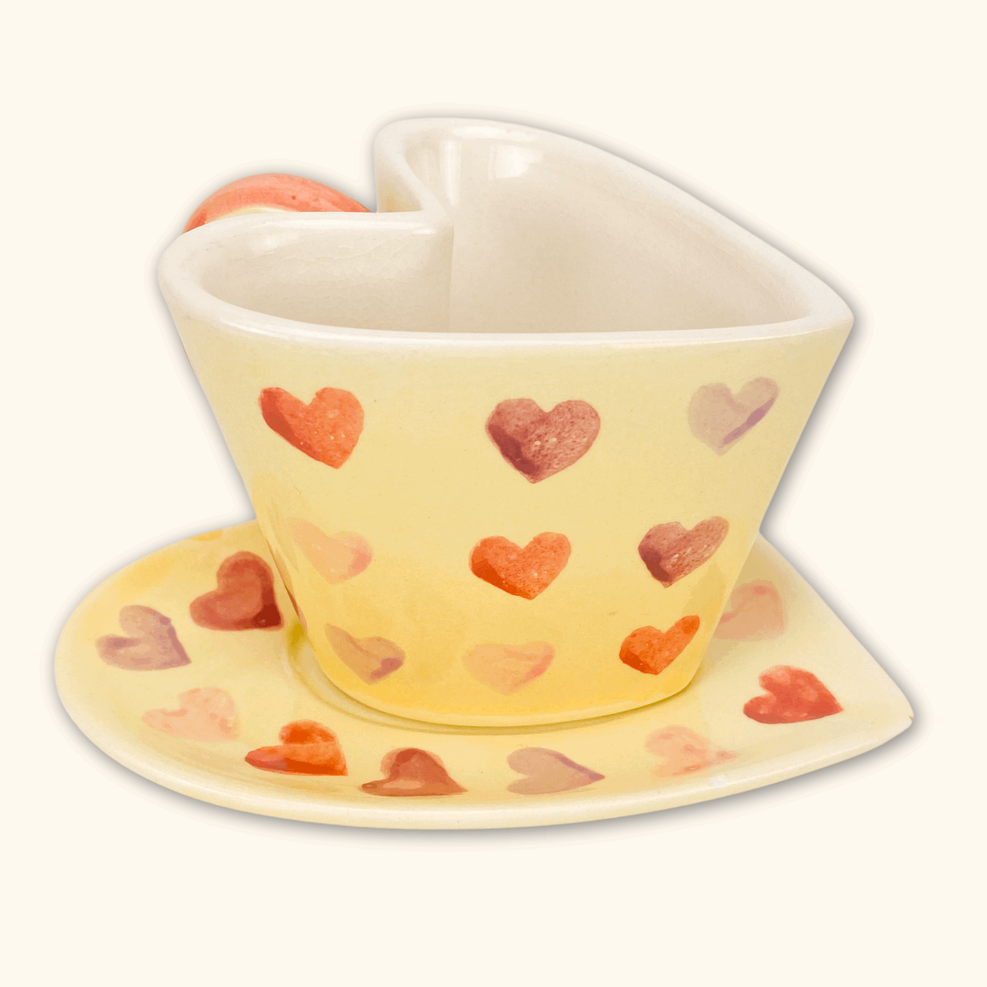 Heart Shaped Cup and Saucer - - Kitchenware