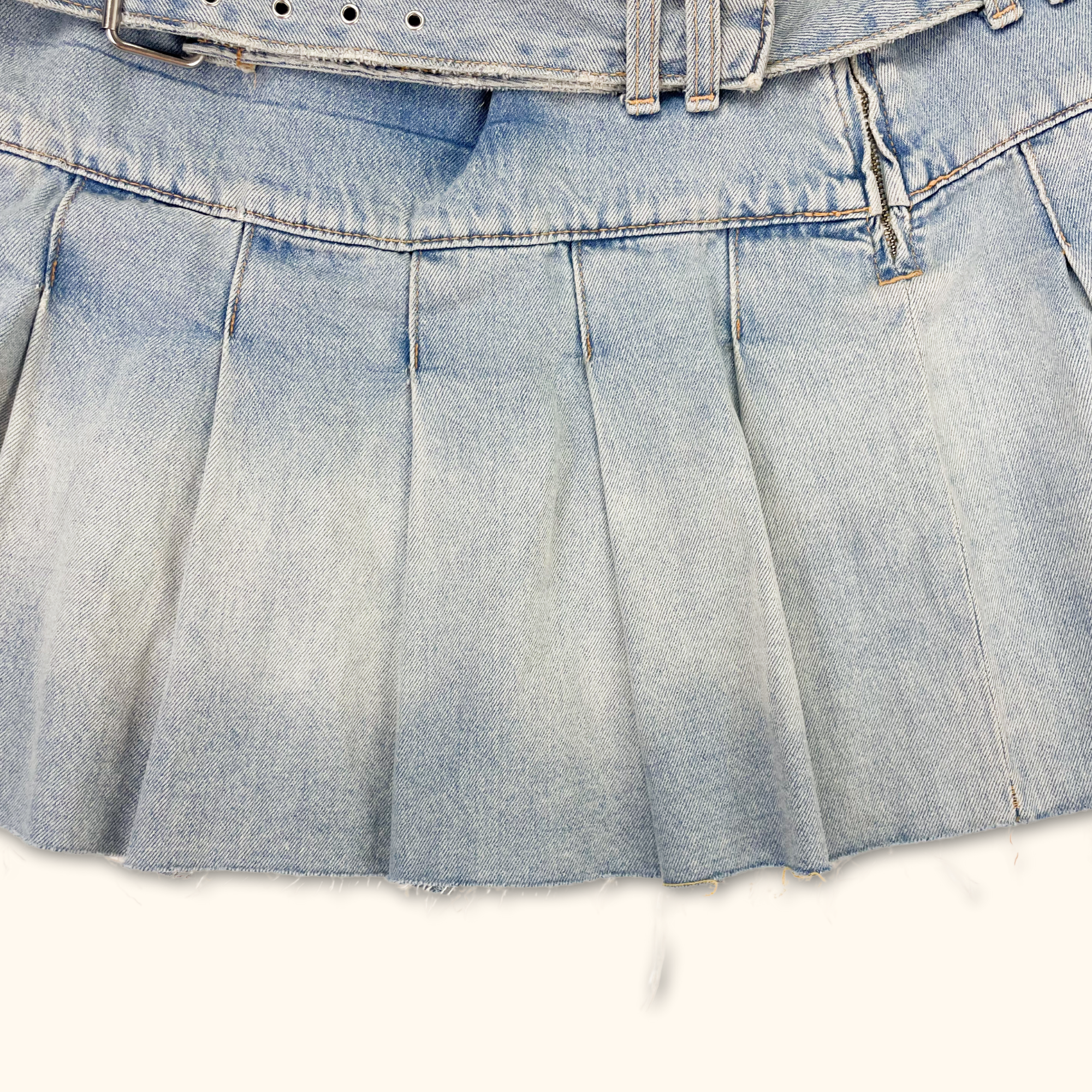 Zara Denim Pleated Mini Skirt - Size XL Zara