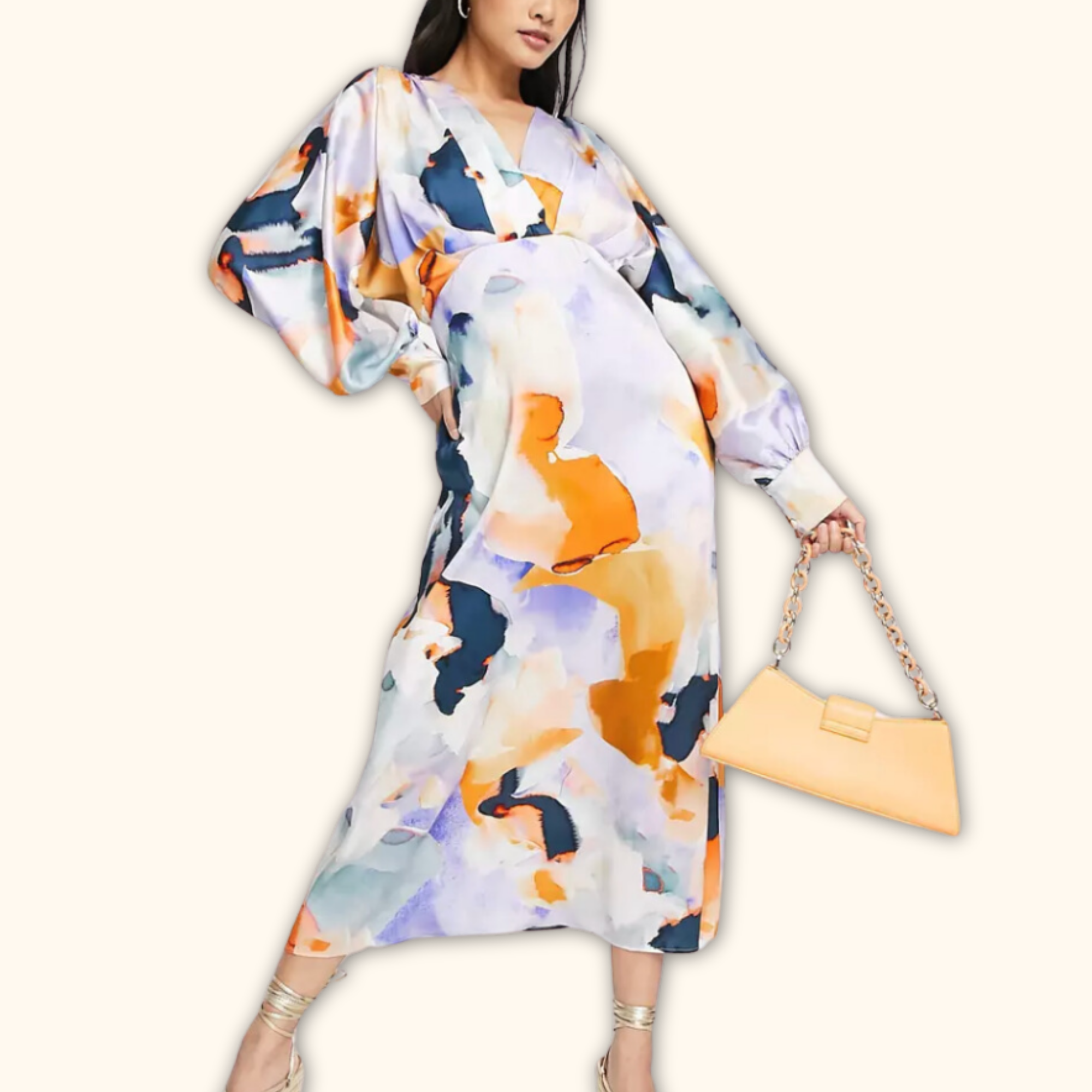 River Island Long Sleeve Satin Midi Dress Size – Sunshine Thrift