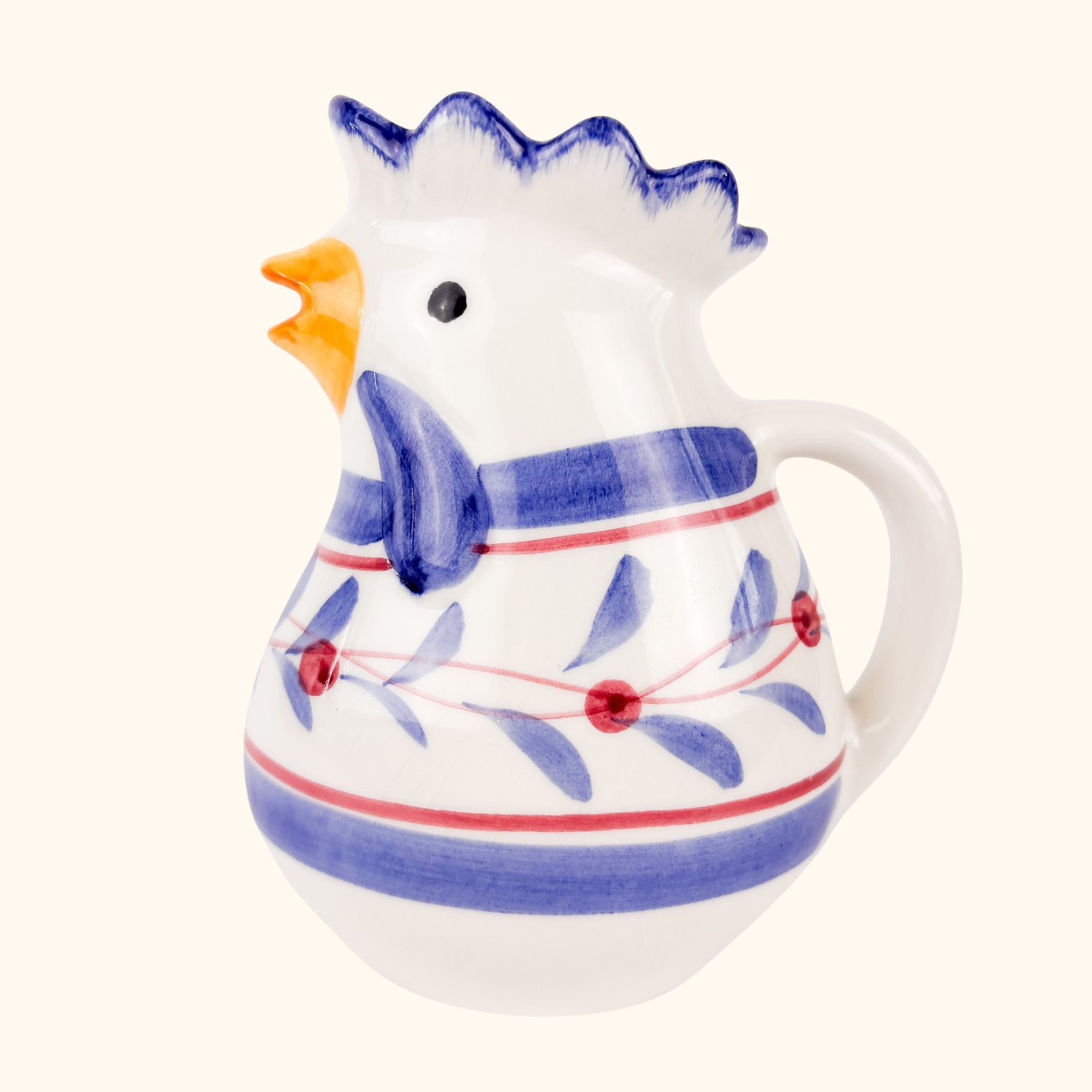 Vintage Italian Ceramic Chicken Rooster Jug Sunshine Thrift