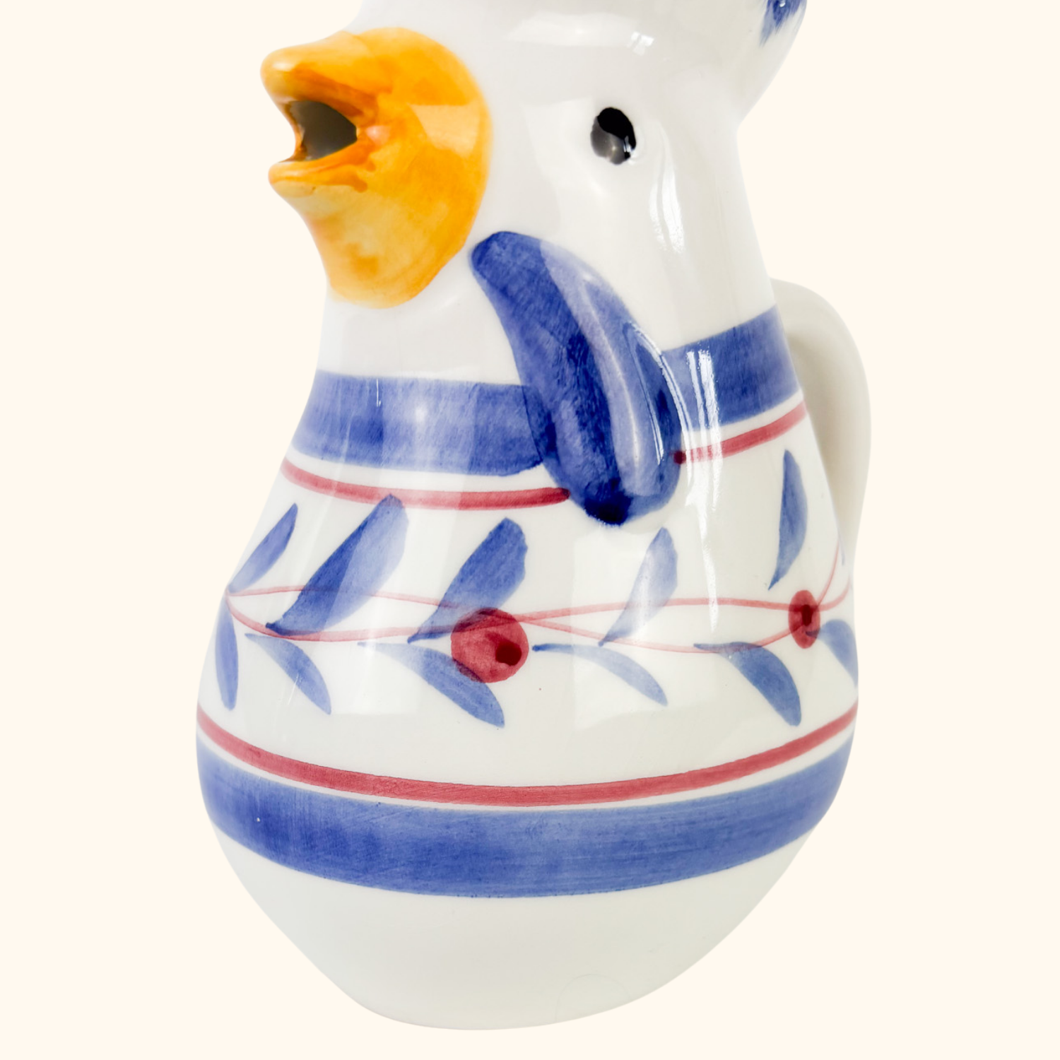 Vintage Italian Ceramic Chicken Rooster Jug Sunshine Thrift