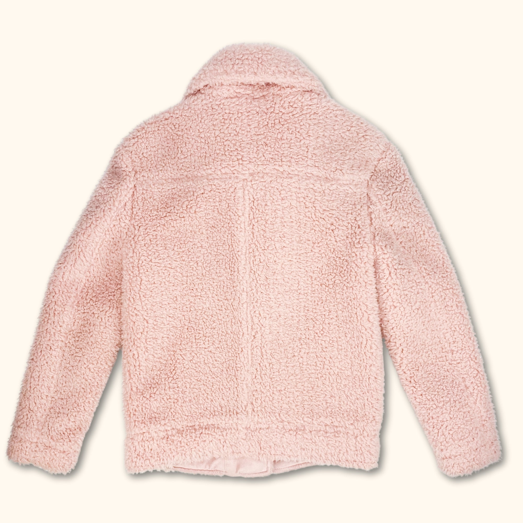 M&S Light Pink Zip Up Borg Jacket - Size 6 -  - Coats & jackets