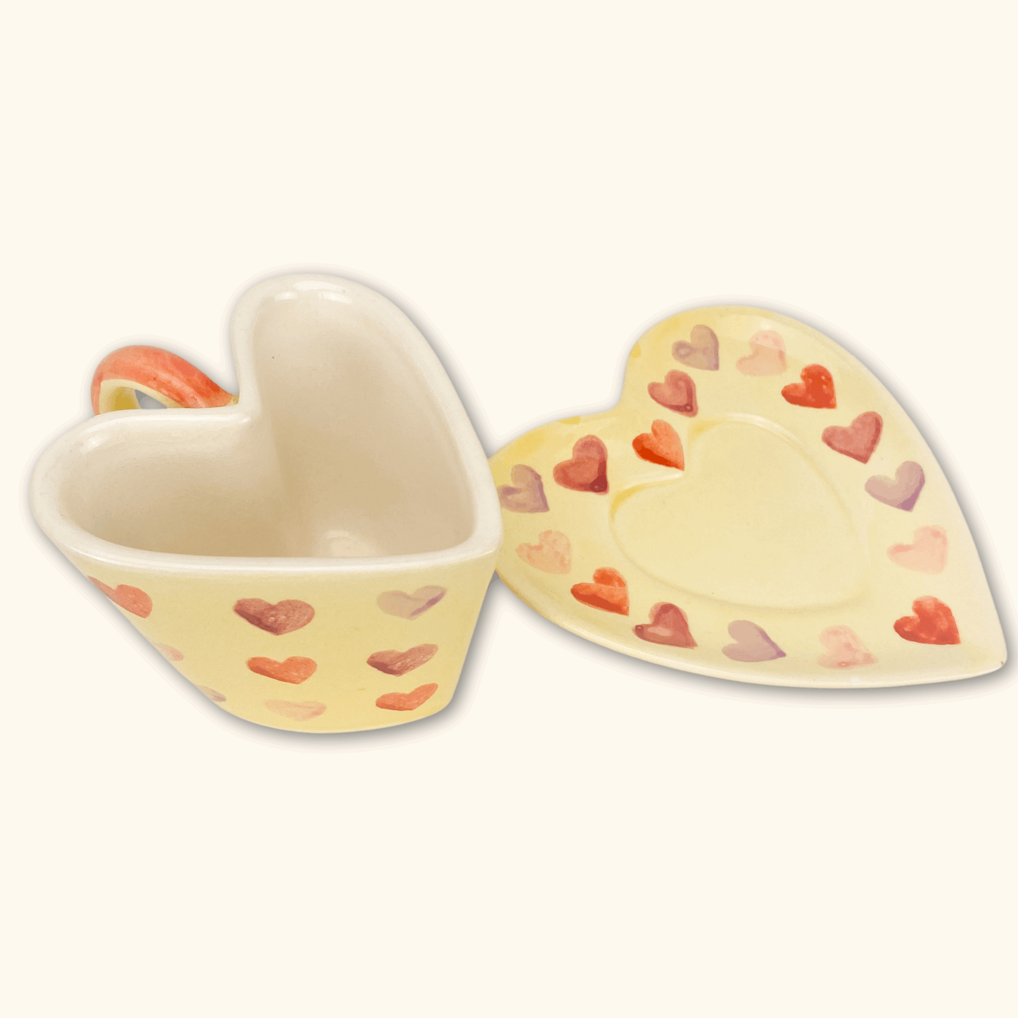 Heart Shaped Cup and Saucer - - Kitchenware