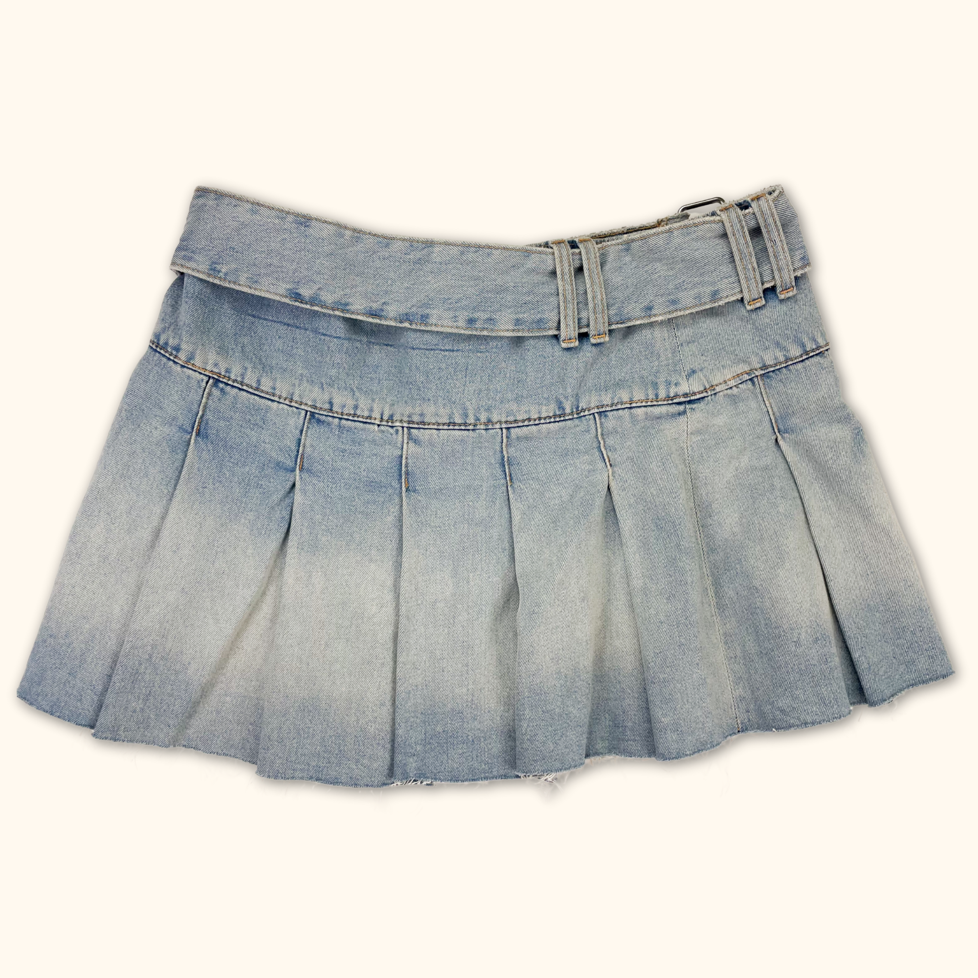 Zara Denim Pleated Mini Skirt - Size XL Zara