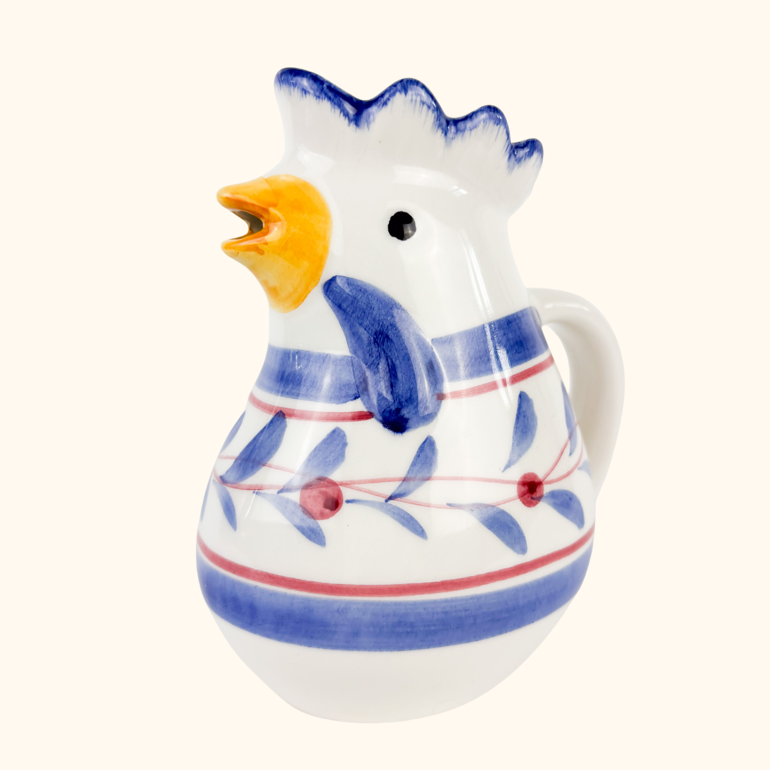 Vintage Italian Ceramic Chicken Rooster Jug Sunshine Thrift