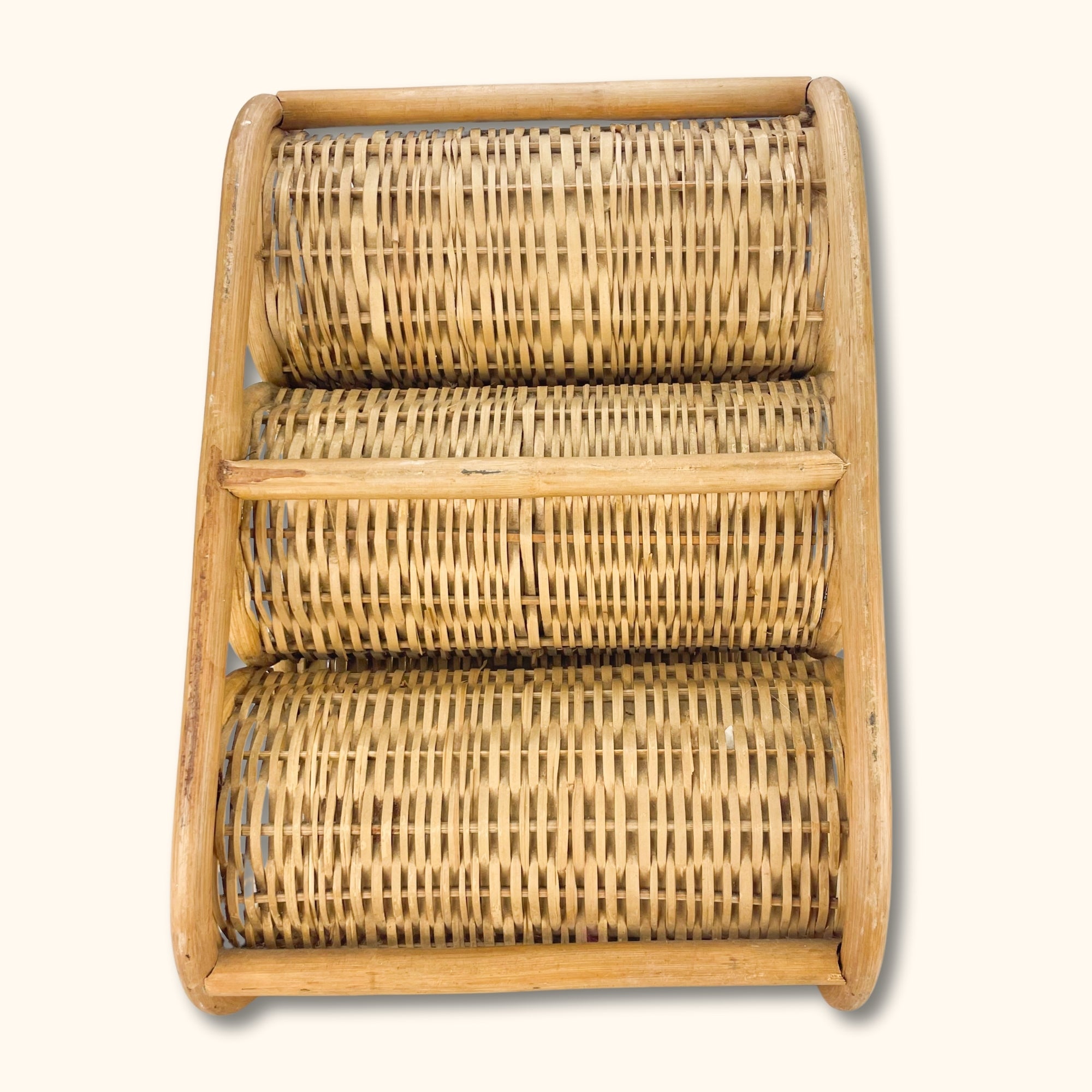 Vintage Bamboo Wicker 6-Bottle Wine Rack -  - Kitchenware
