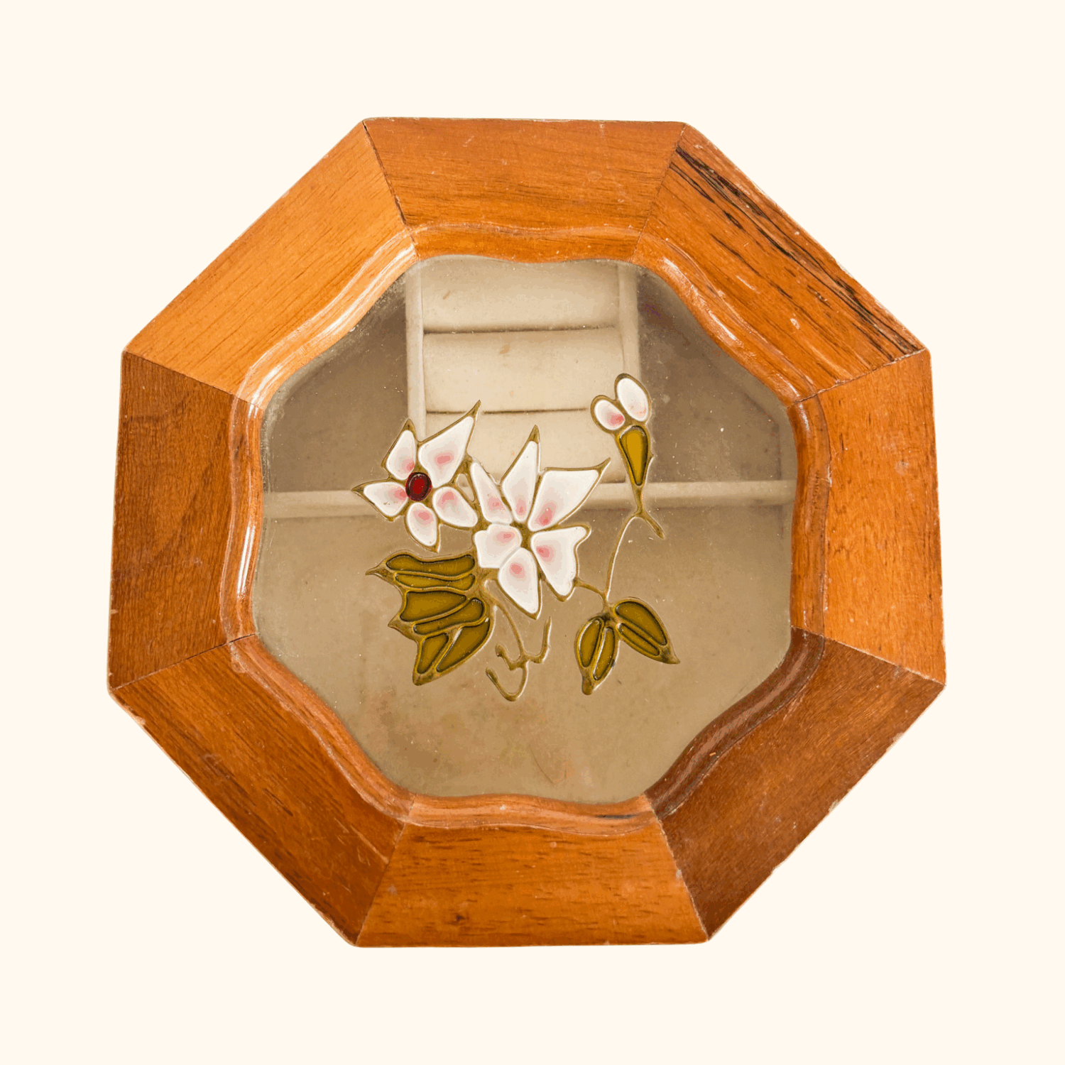 Mele Stained Glass Floral Wood Jewellery Box Mele