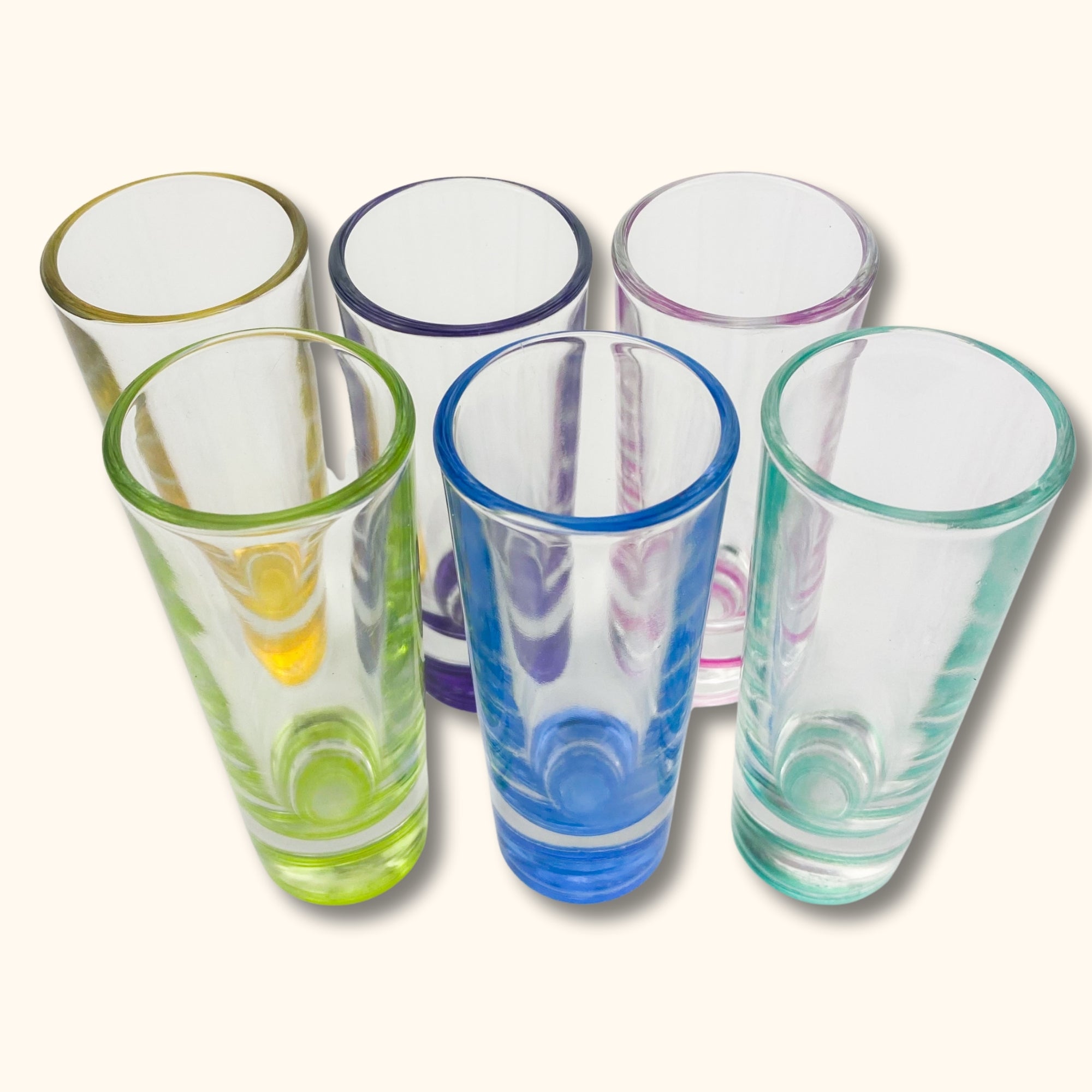 Libbey Troyano Colourful Glass Shot Glasses - Set of 6 - - Glassware