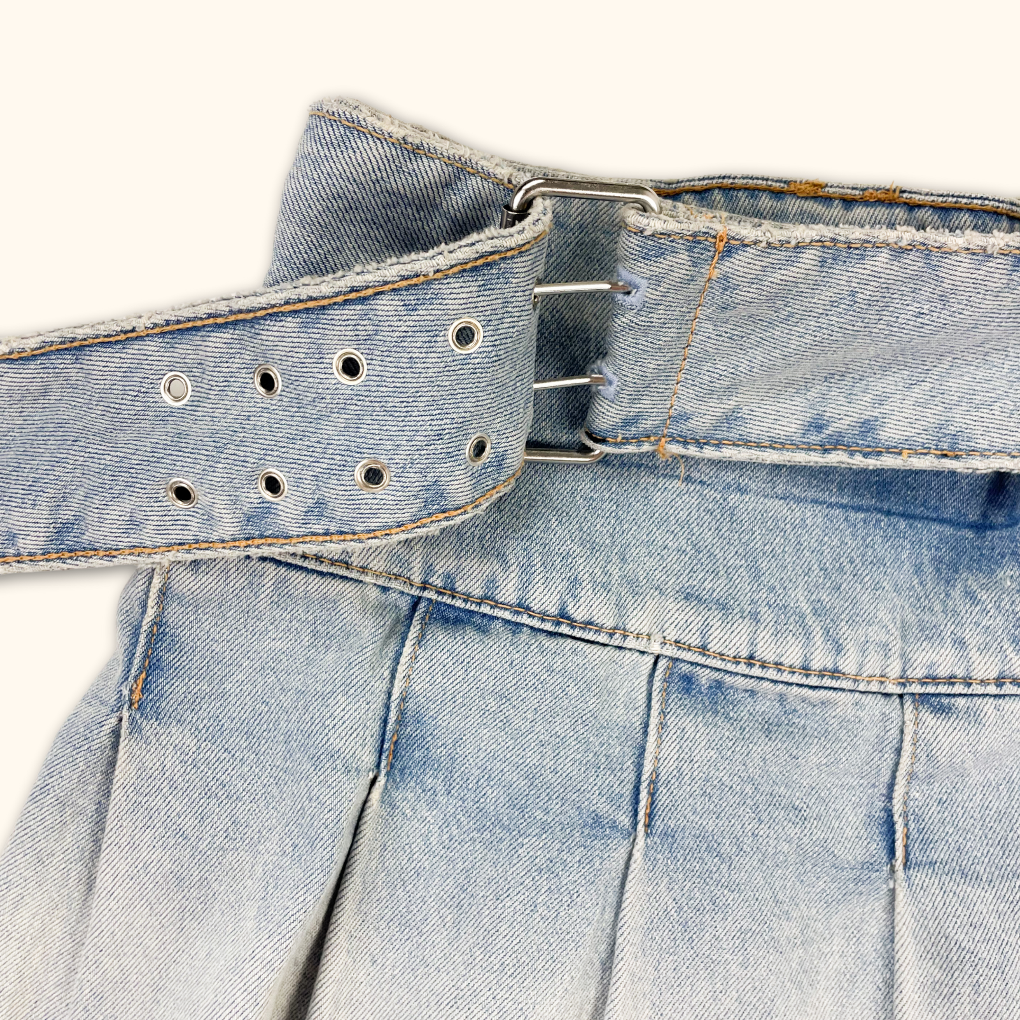 Zara Denim Pleated Mini Skirt - Size XL Zara