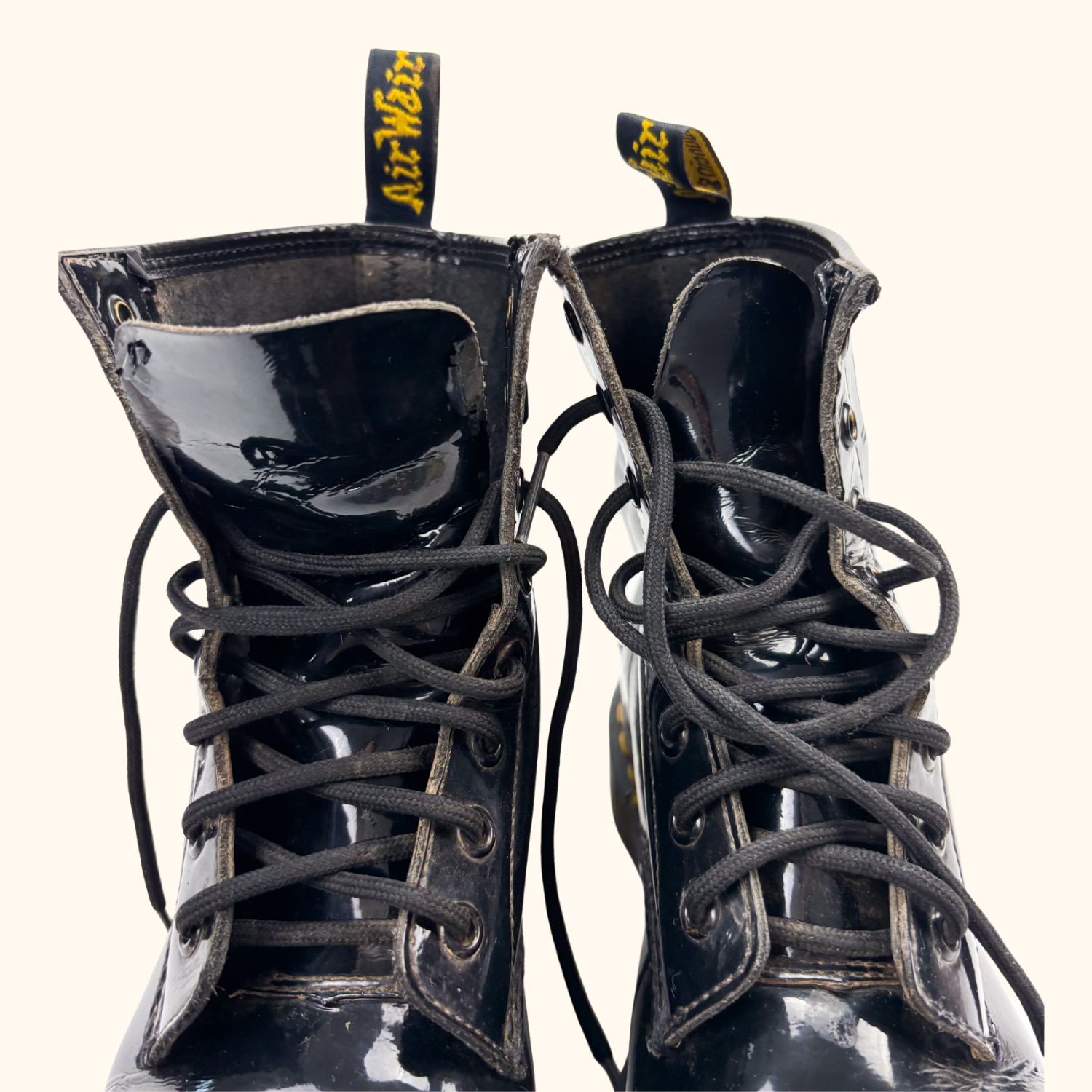 Dr Martens Black Patent Leather Boots - Size 5 - - Shoes & Boots