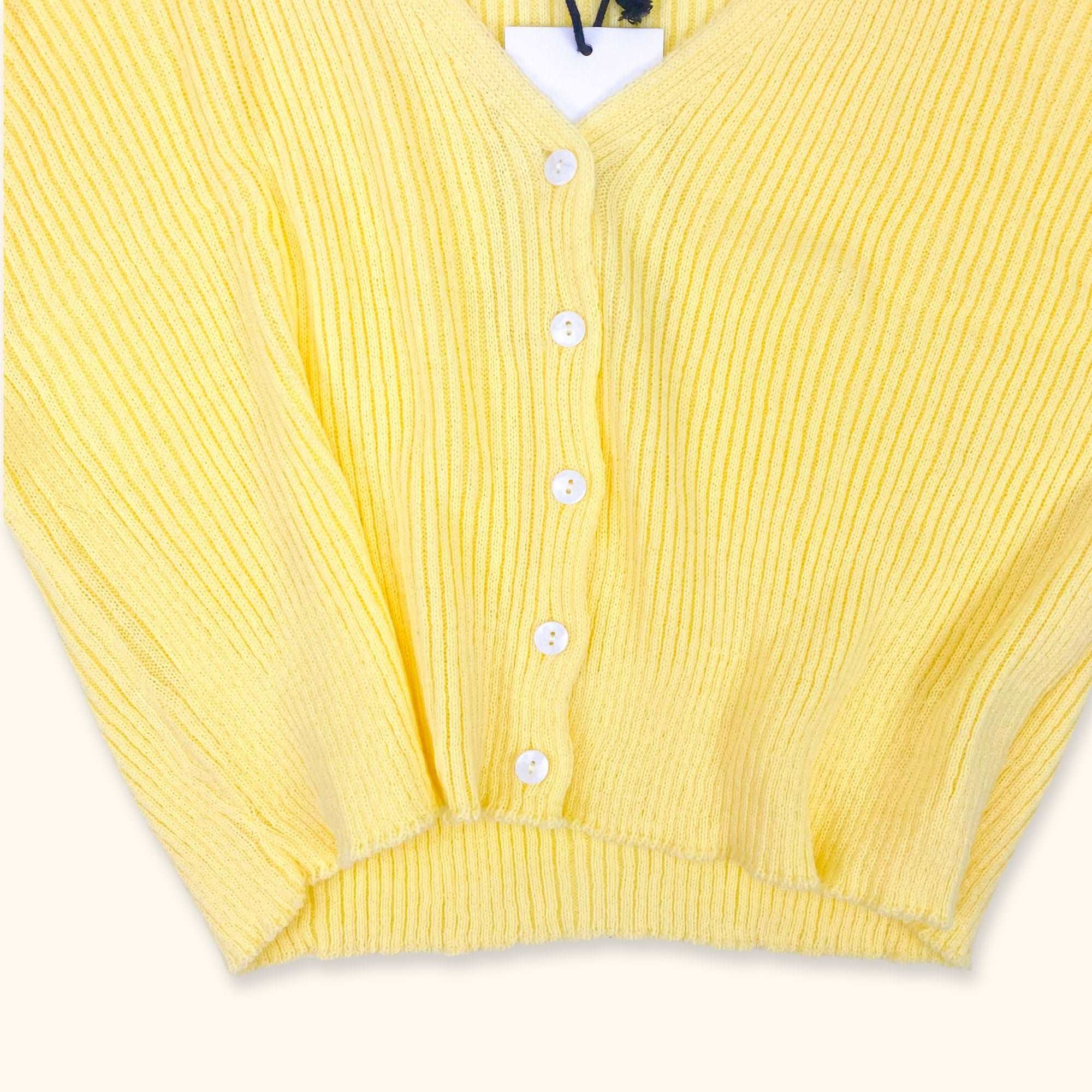 Daisy Street Yellow Cropped Cardigan - Size 24 -  - Knitwear