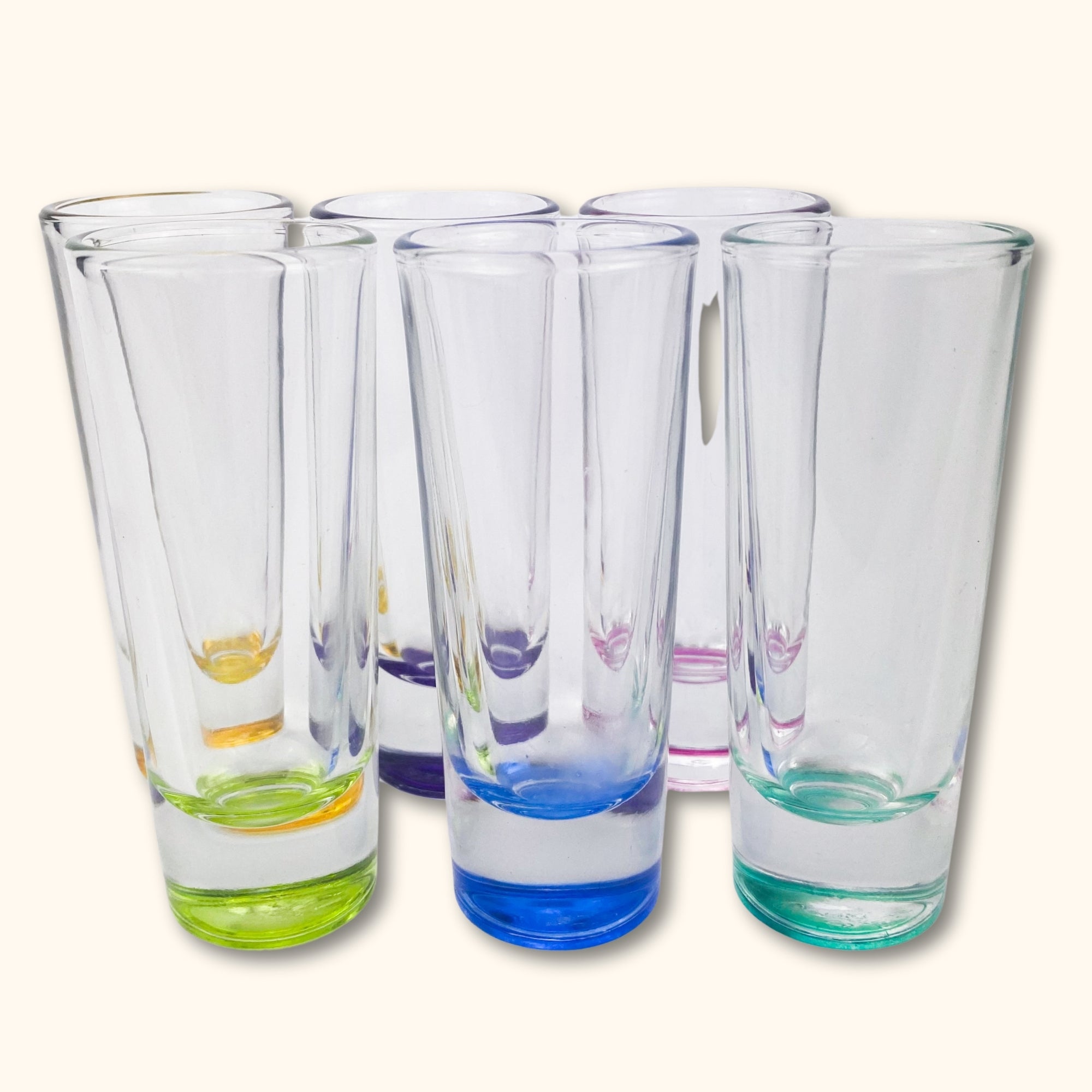 Libbey Troyano Colourful Glass Shot Glasses - Set of 6 - - Glassware