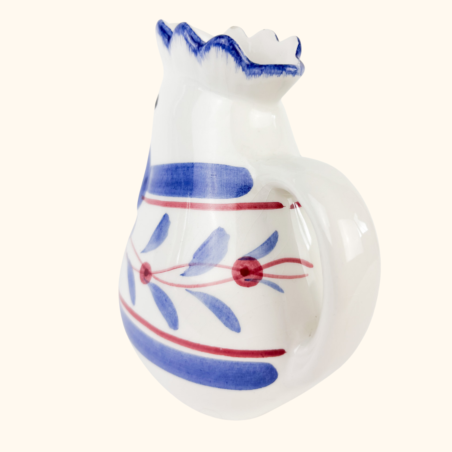 Vintage Italian Ceramic Chicken Rooster Jug Sunshine Thrift