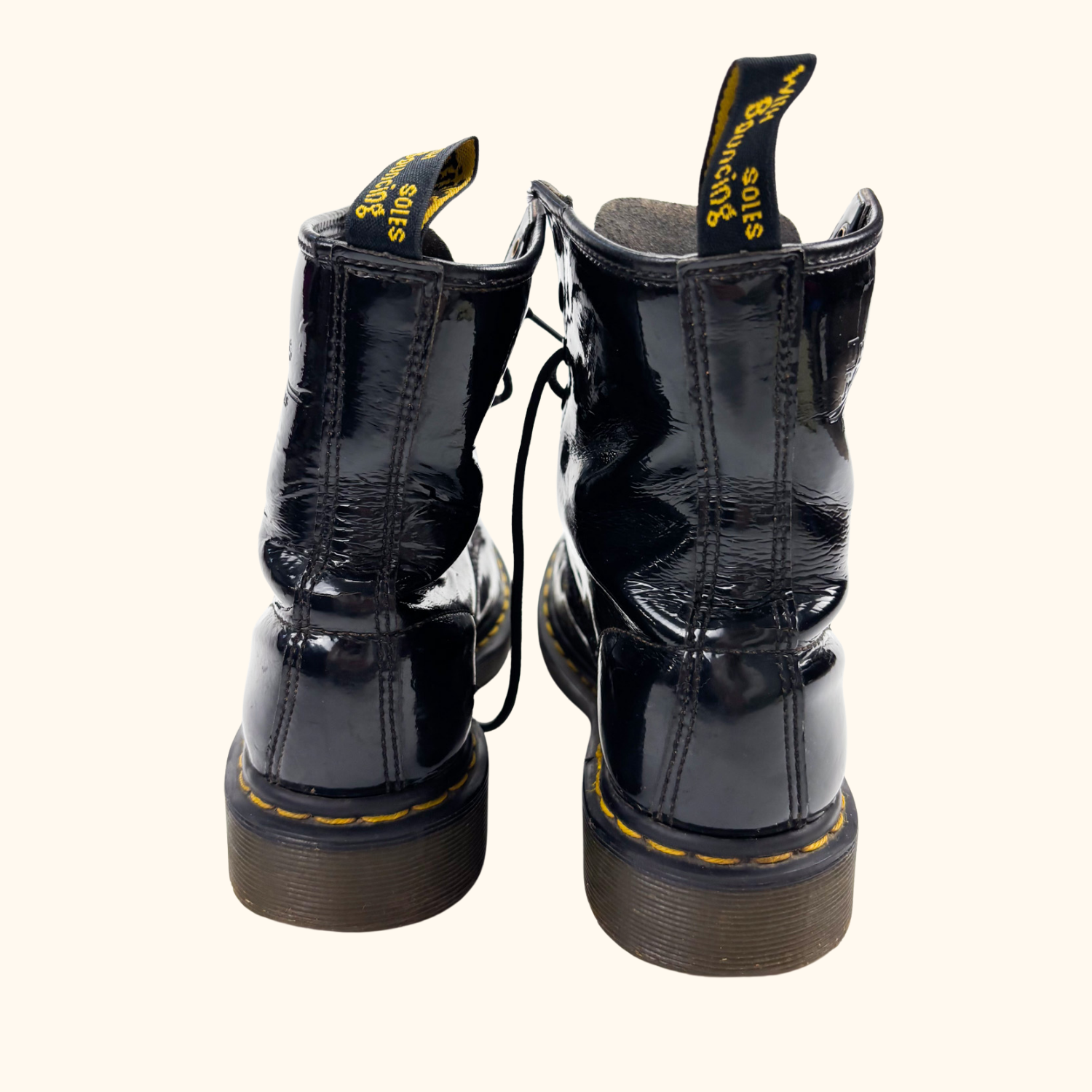 Dr Martens Black Patent Leather Boots - Size 5 - - Shoes & Boots