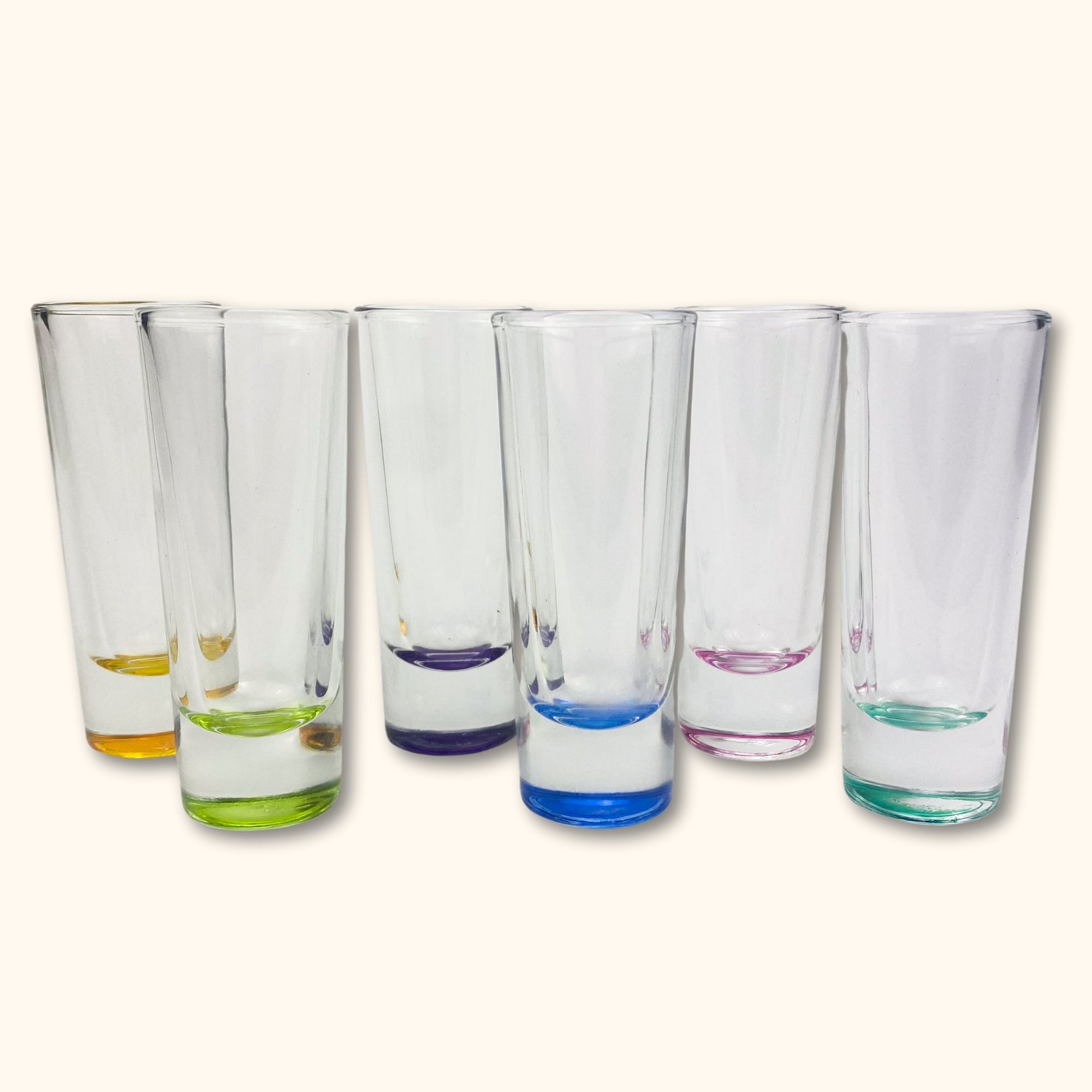 Libbey Troyano Colourful Glass Shot Glasses - Set of 6 - - Glassware