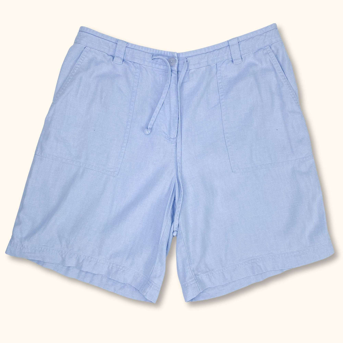 Light Blue Linen Blend Shorts - Size Medium -  -
