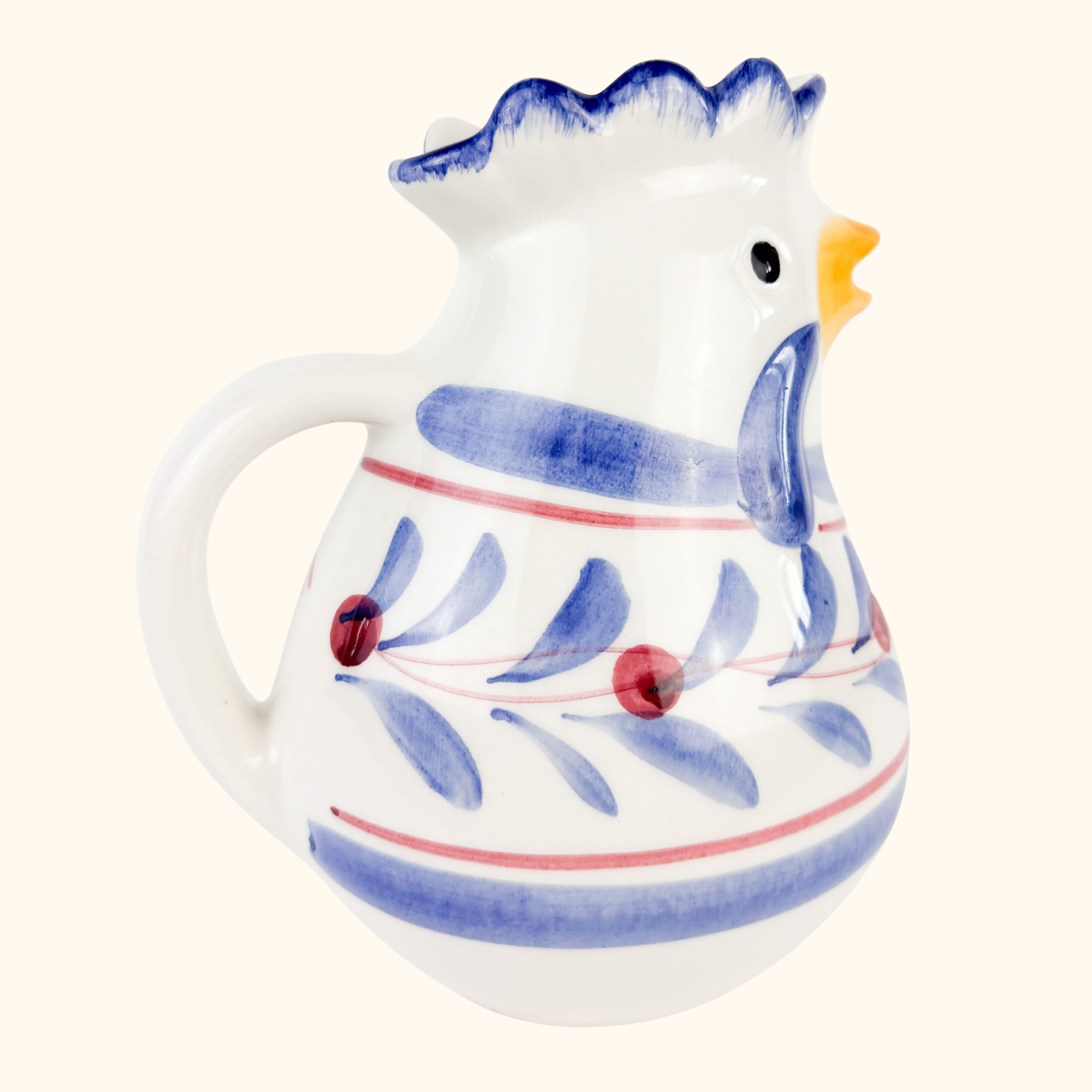 Vintage Italian Ceramic Chicken Rooster Jug Sunshine Thrift