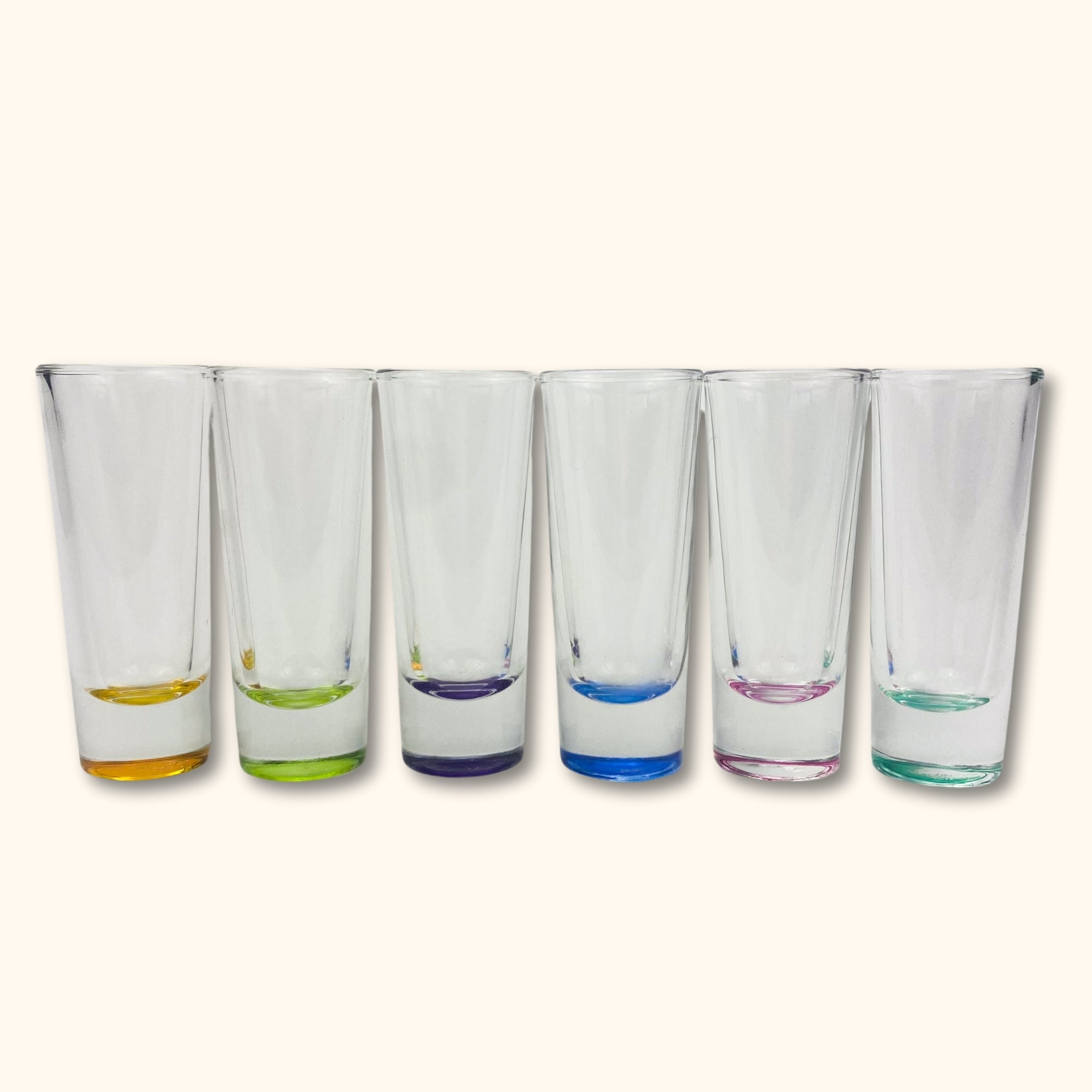 Libbey Troyano Colourful Glass Shot Glasses - Set of 6 - - Glassware