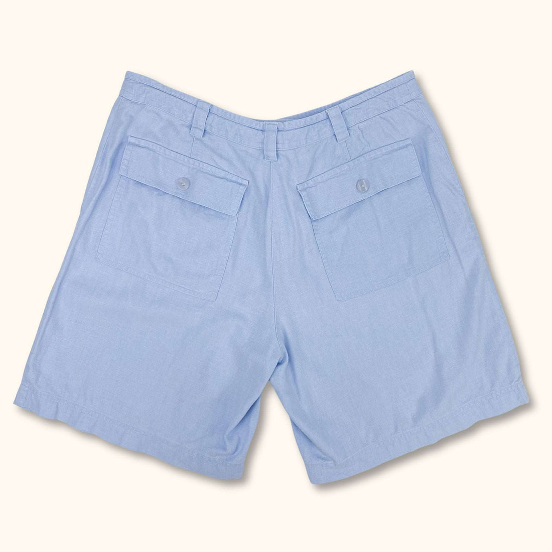 Light Blue Linen Blend Shorts - Size Medium -  -