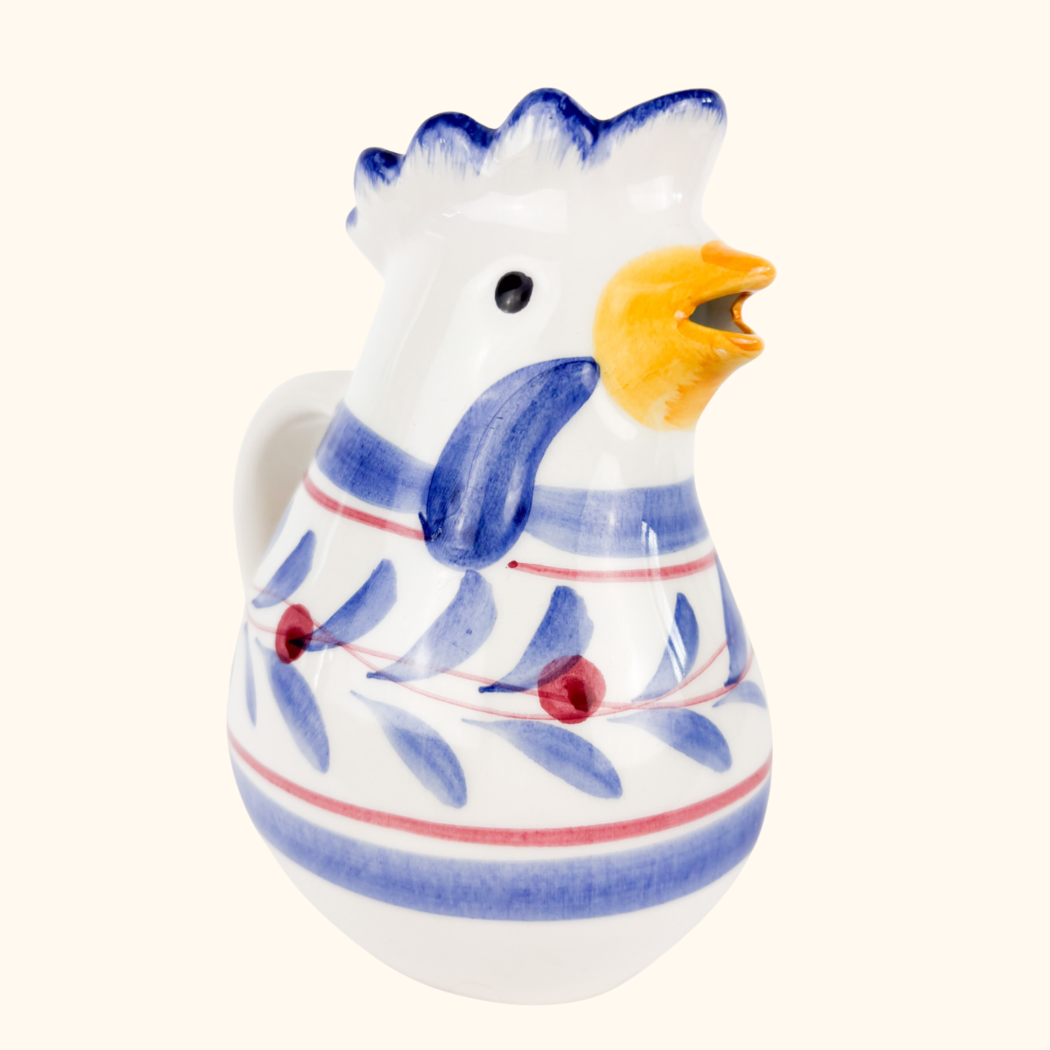 Vintage Italian Ceramic Chicken Rooster Jug Sunshine Thrift