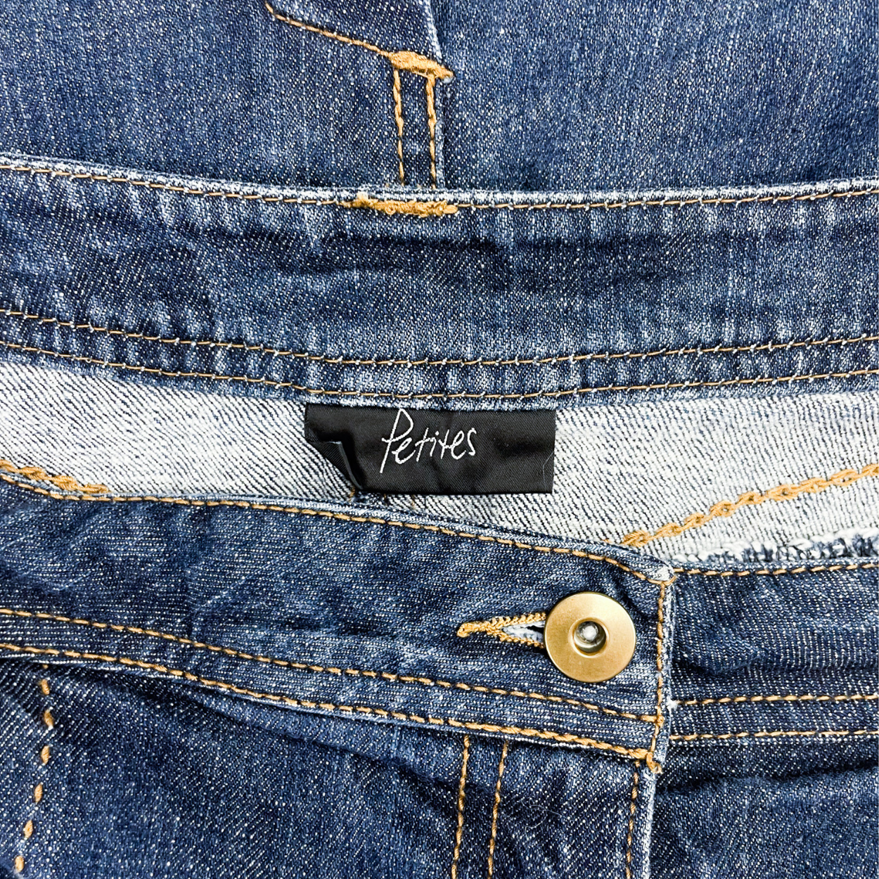 Vintage BHS Deep Blue Denim Mini Skirt - Size 16 Petite BHS