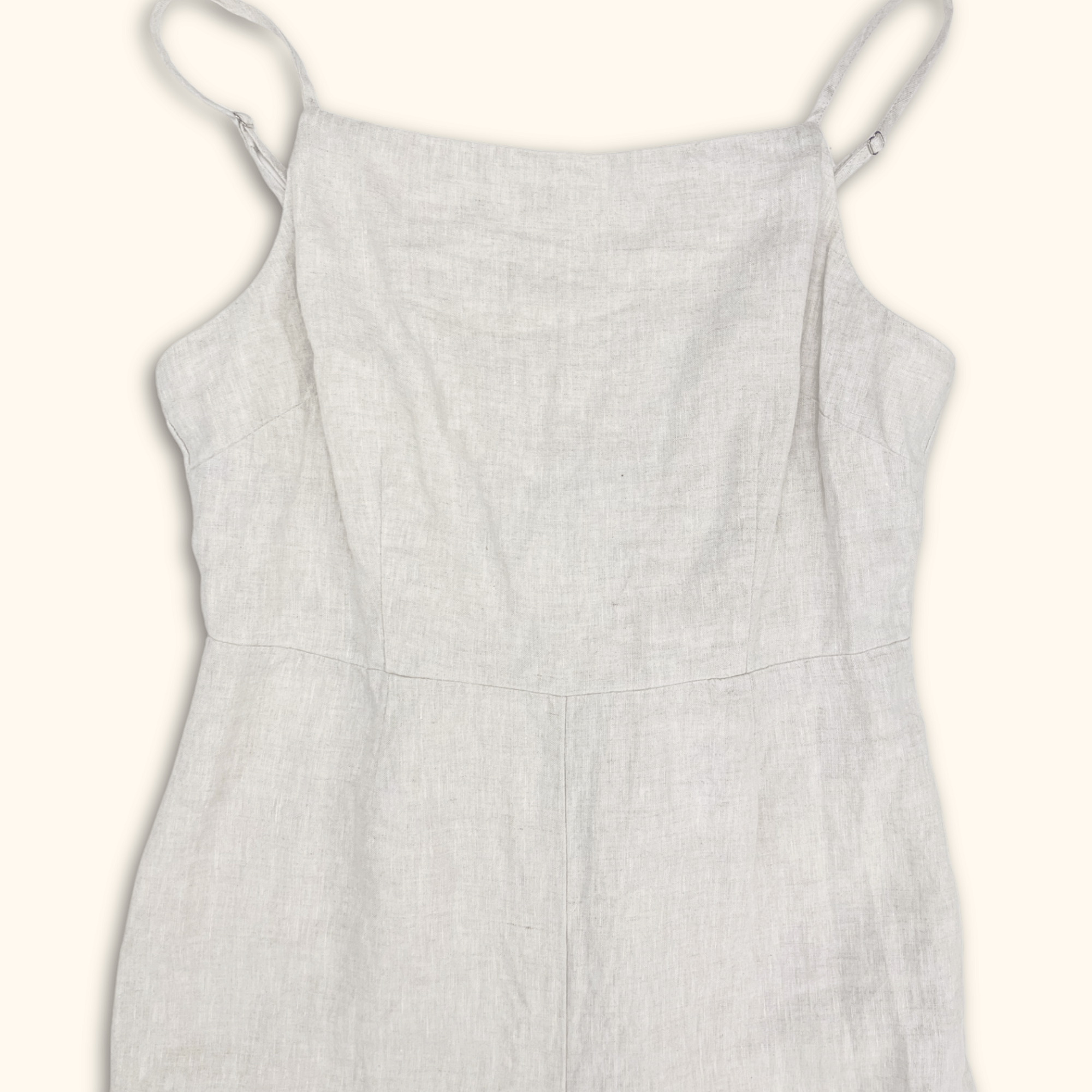 H&M Beige 100% Linen Jumpsuit - Size Medium H&M