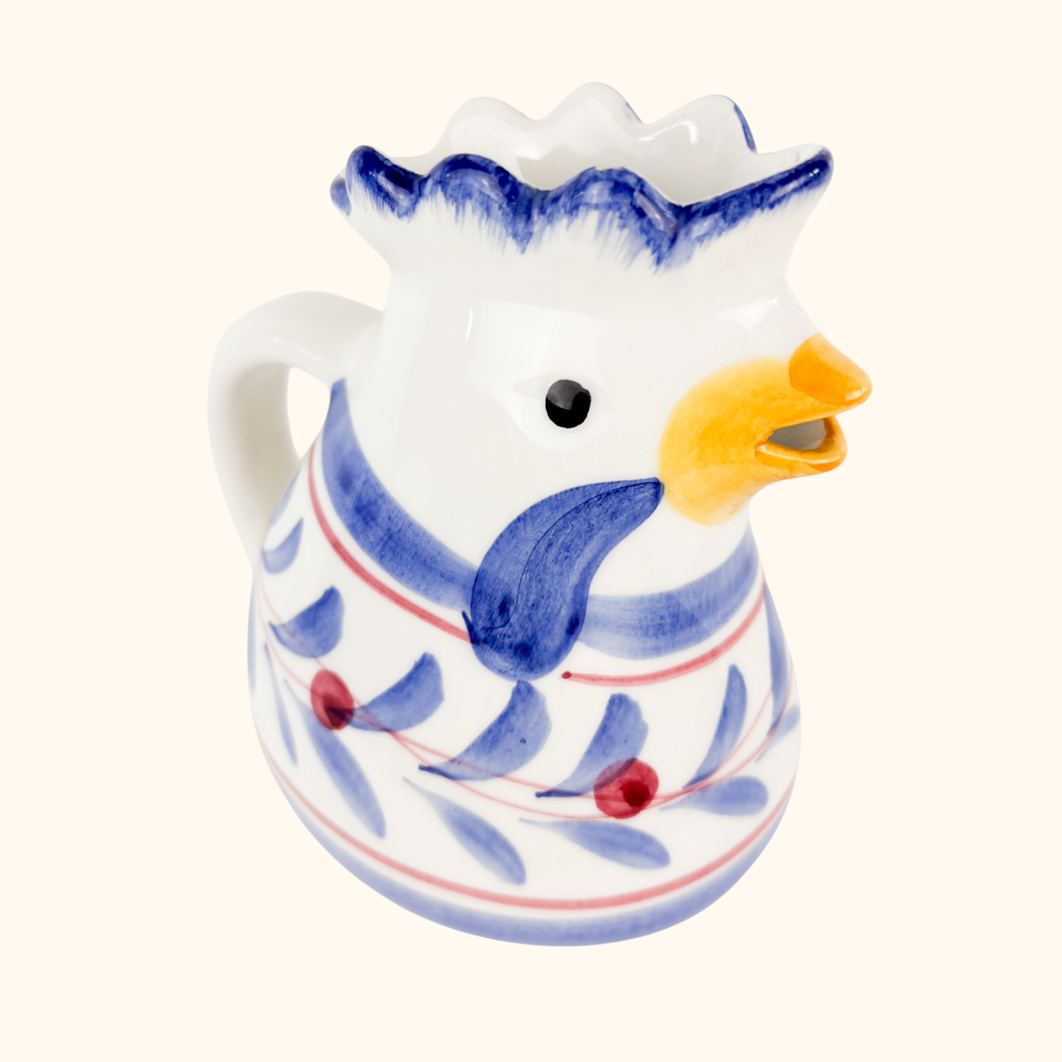 Vintage Italian Ceramic Chicken Rooster Jug Sunshine Thrift