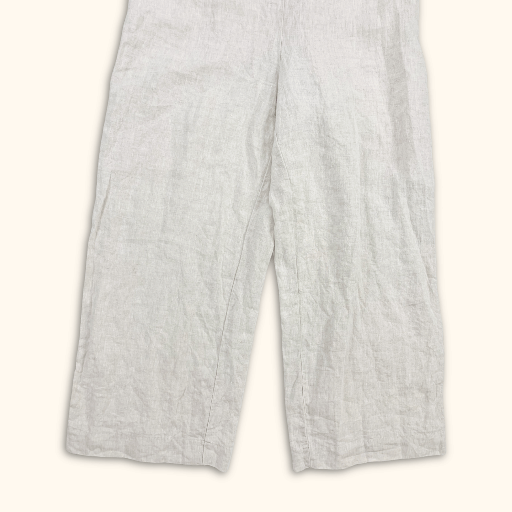 H&M Beige 100% Linen Jumpsuit - Size Medium H&M