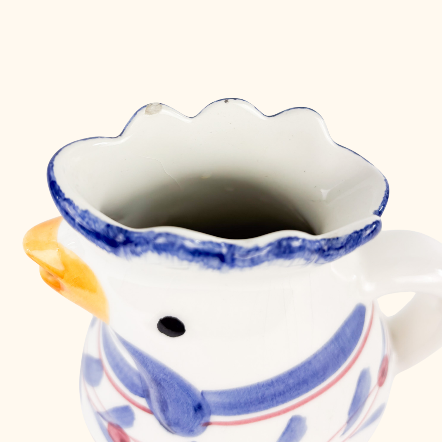 Vintage Italian Ceramic Chicken Rooster Jug Sunshine Thrift