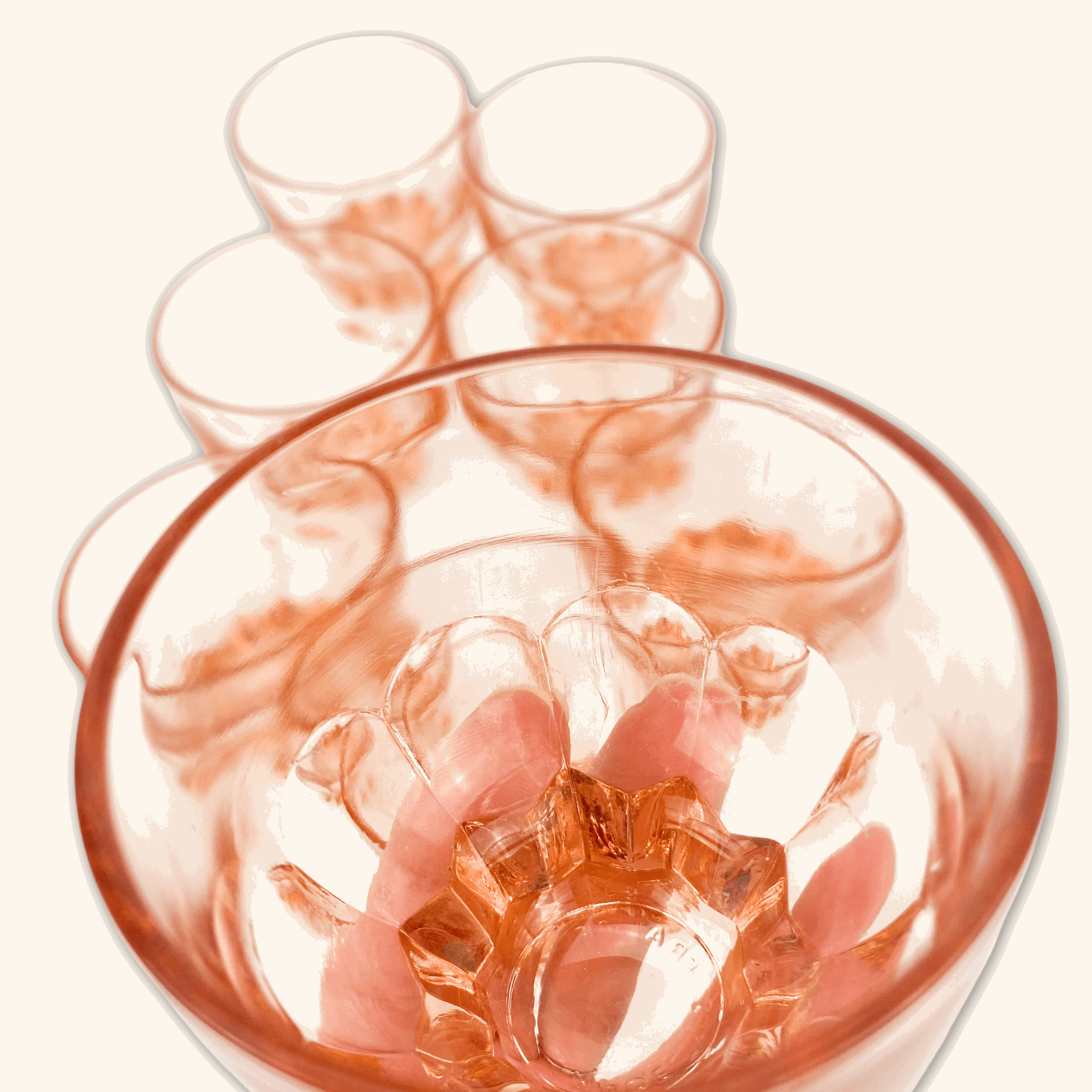 Vintage French Rose Pink Shot Glasses - Set of 4 - - Kitchenware