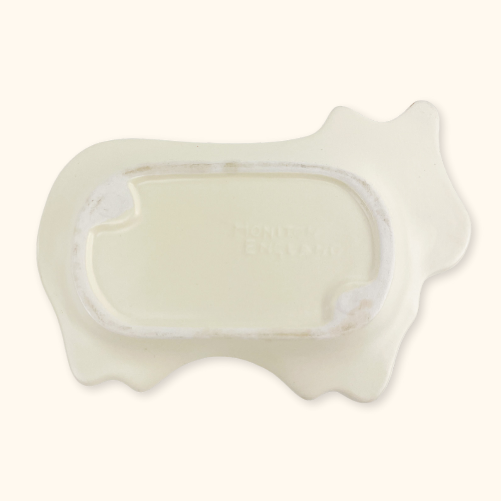Honiton England Hand Painted Cow Ceramic Butter Dish Honiton England