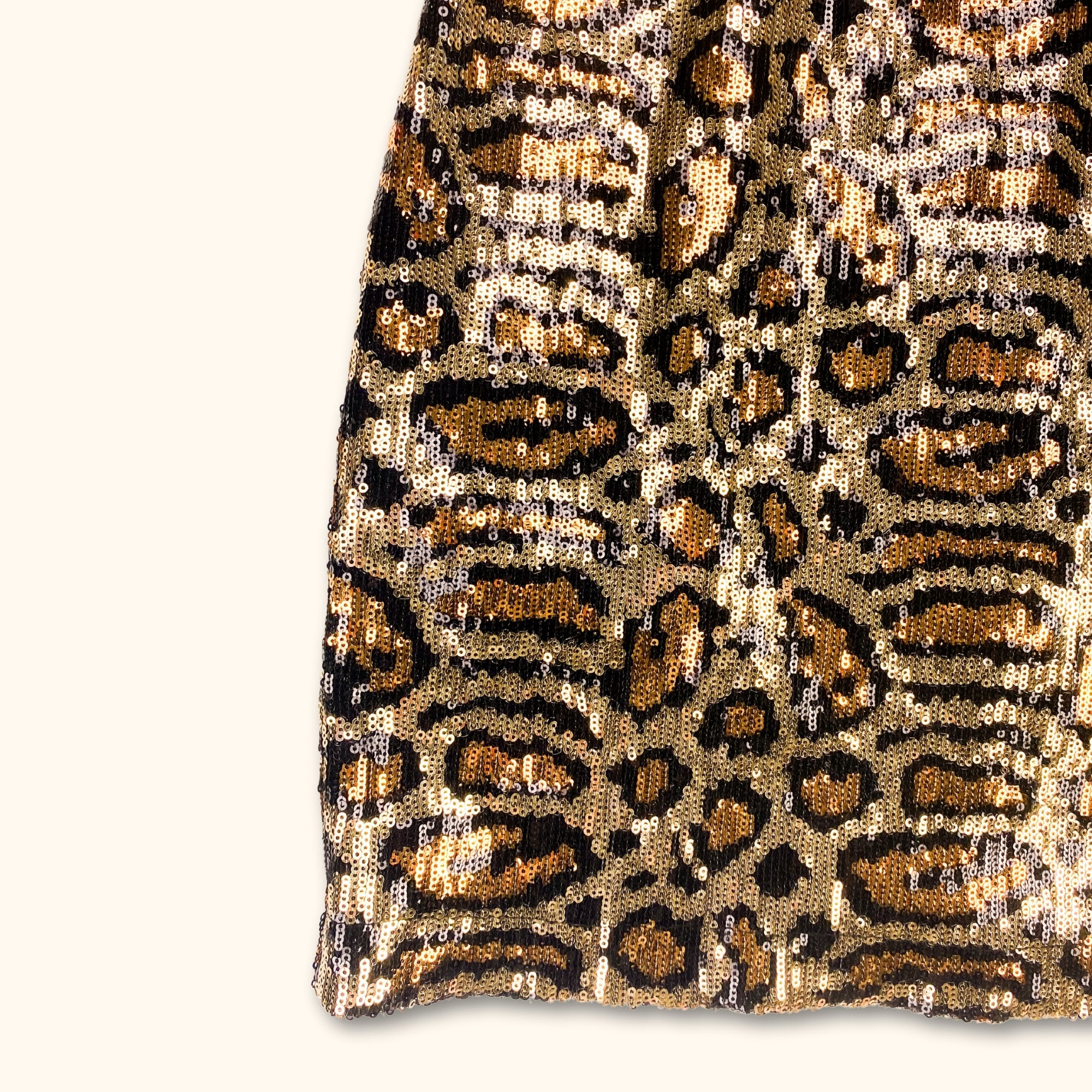 Topshop Leopard Print Long Sleeve Sequin Dress - Size 12 - - Dresses