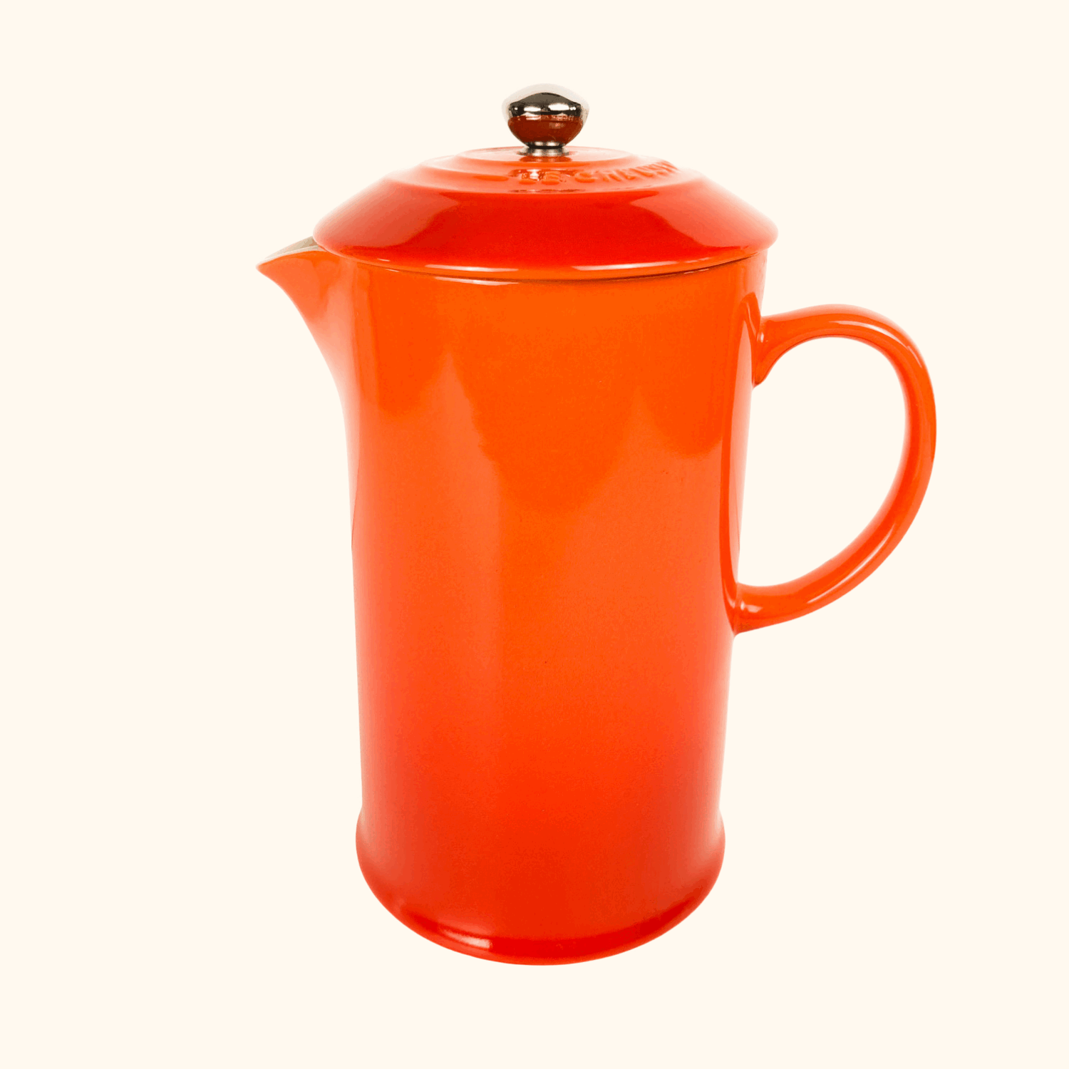 Le Creuset Volcanic Orange Stoneware Cafetière 1L - - Kitchenware