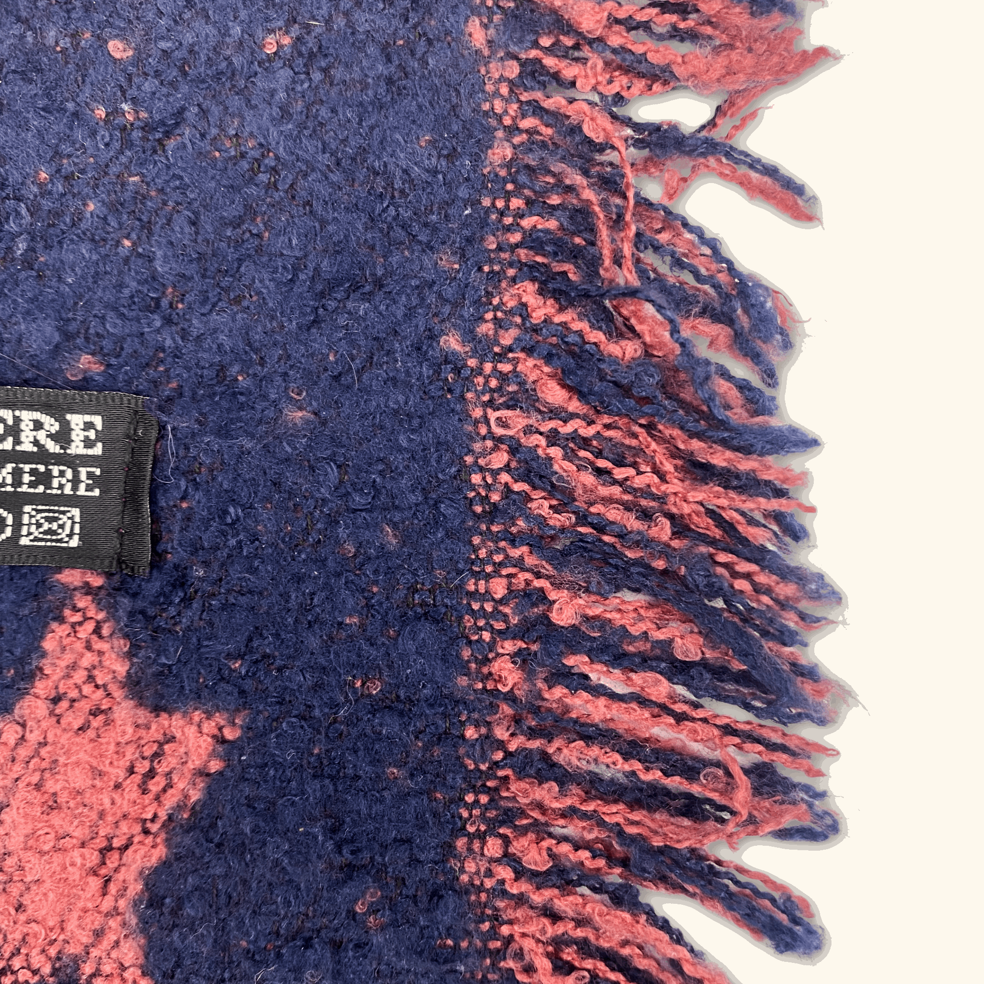 Navy and Pink Reversible Cashmere Star Scarf - - Scarves