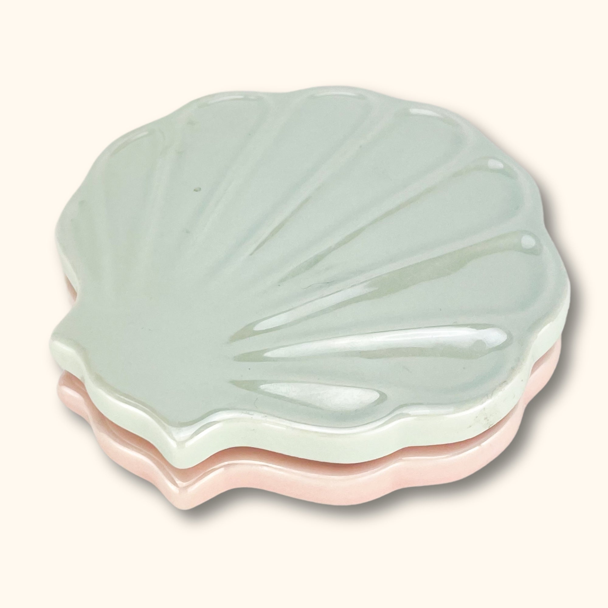 Clam Shell Ceramic Coasters - Set of 4 - - Kitchenware