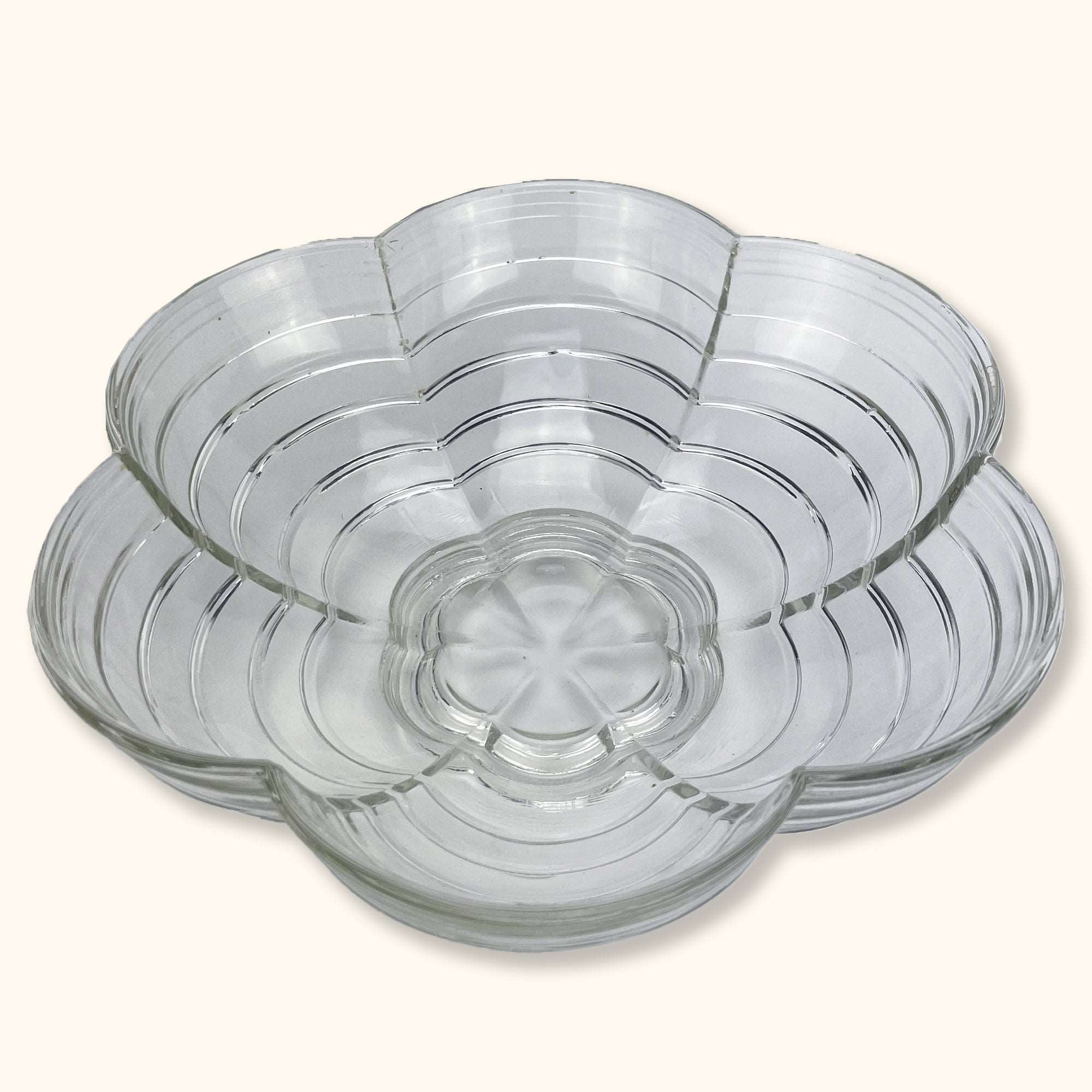 Clear Glass Flower Serving Bowls - Set of 5 -  - Kitchenware