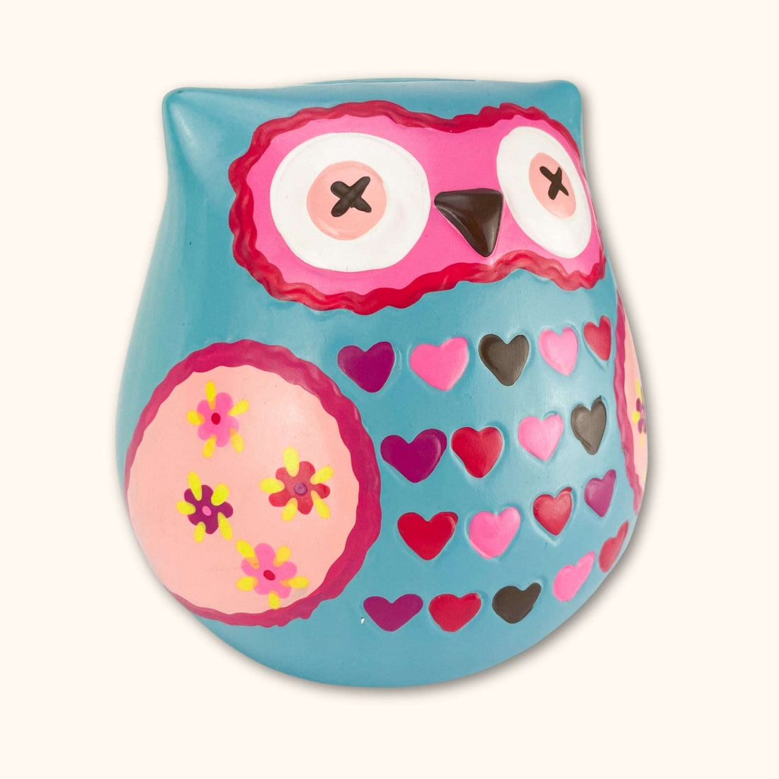 Blue and Pink Owl Shaped Unique Piggy Bank - - Ornaments