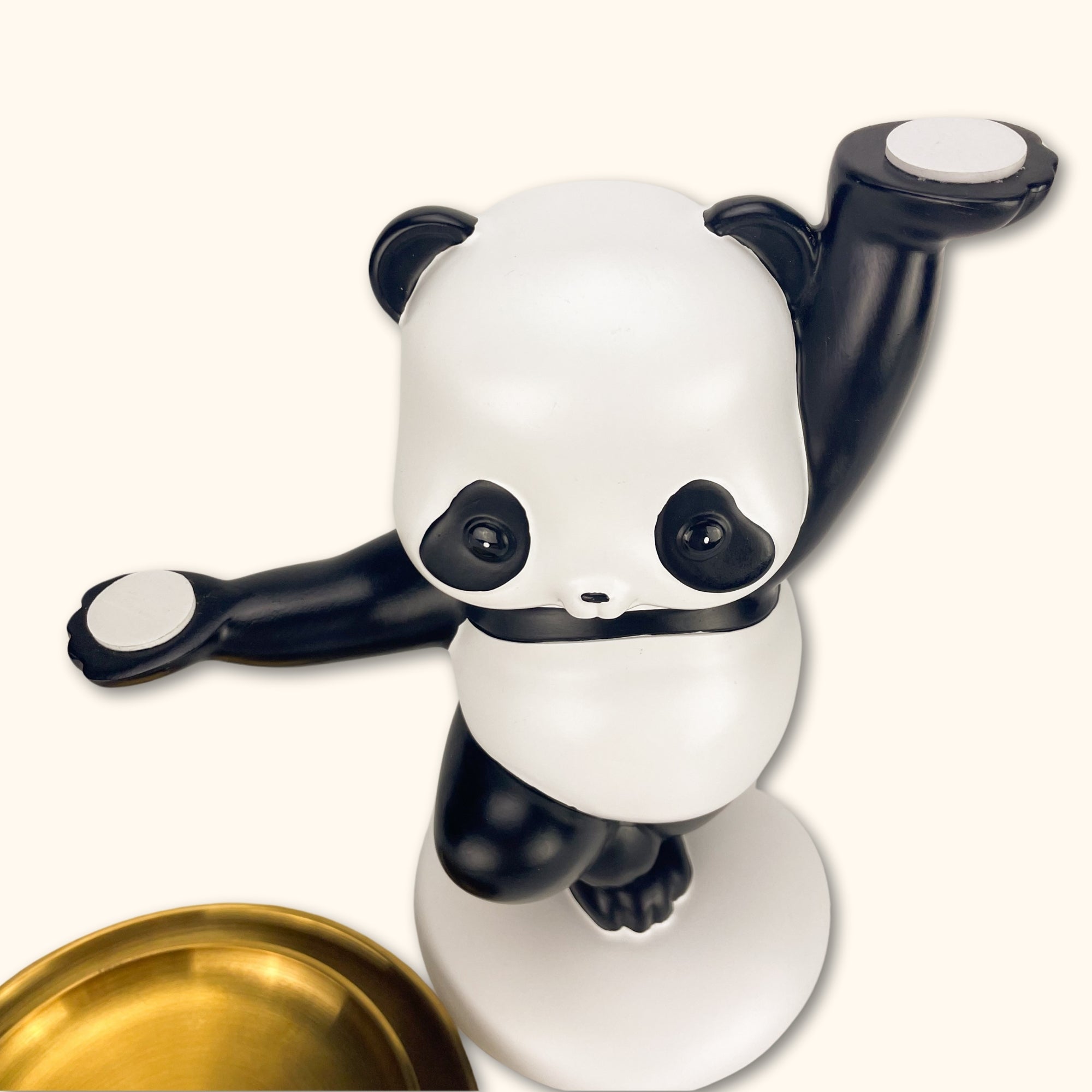 Panda Ornament Holder with Gold Trays - - Ornaments
