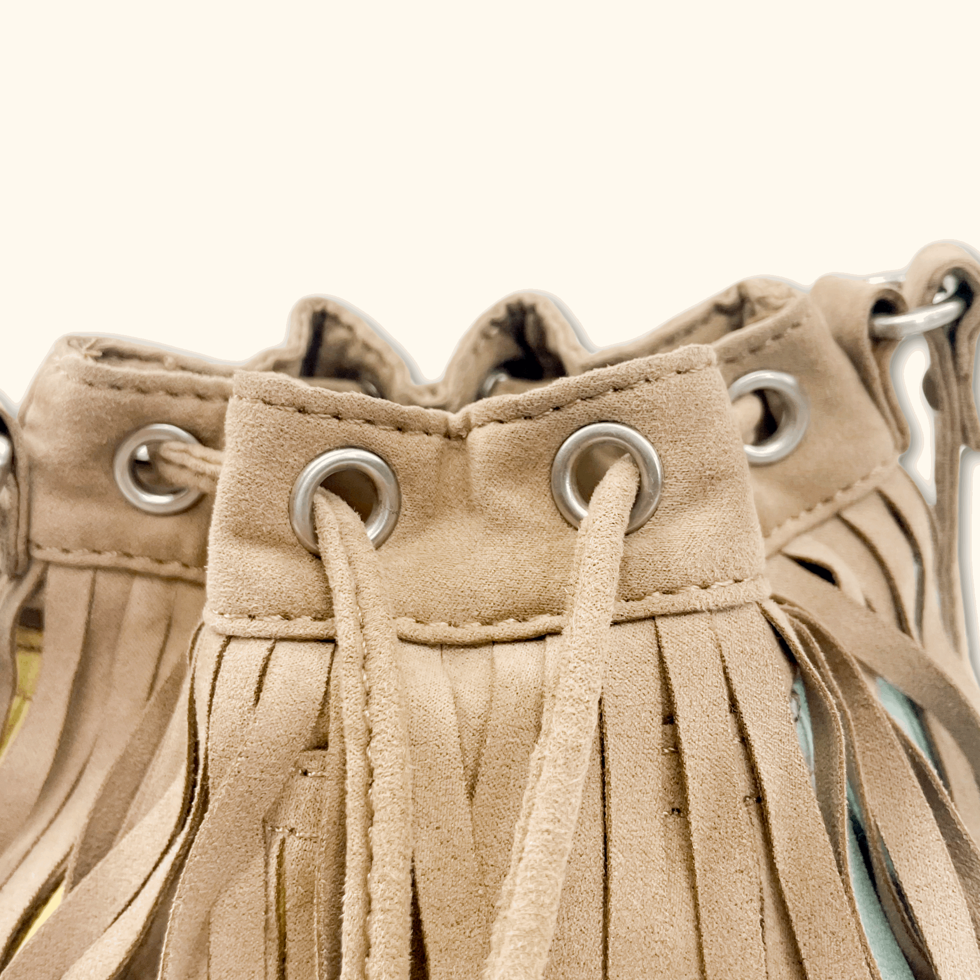 Zara Colourful Suede Fringe Bucket Bag - - Bags