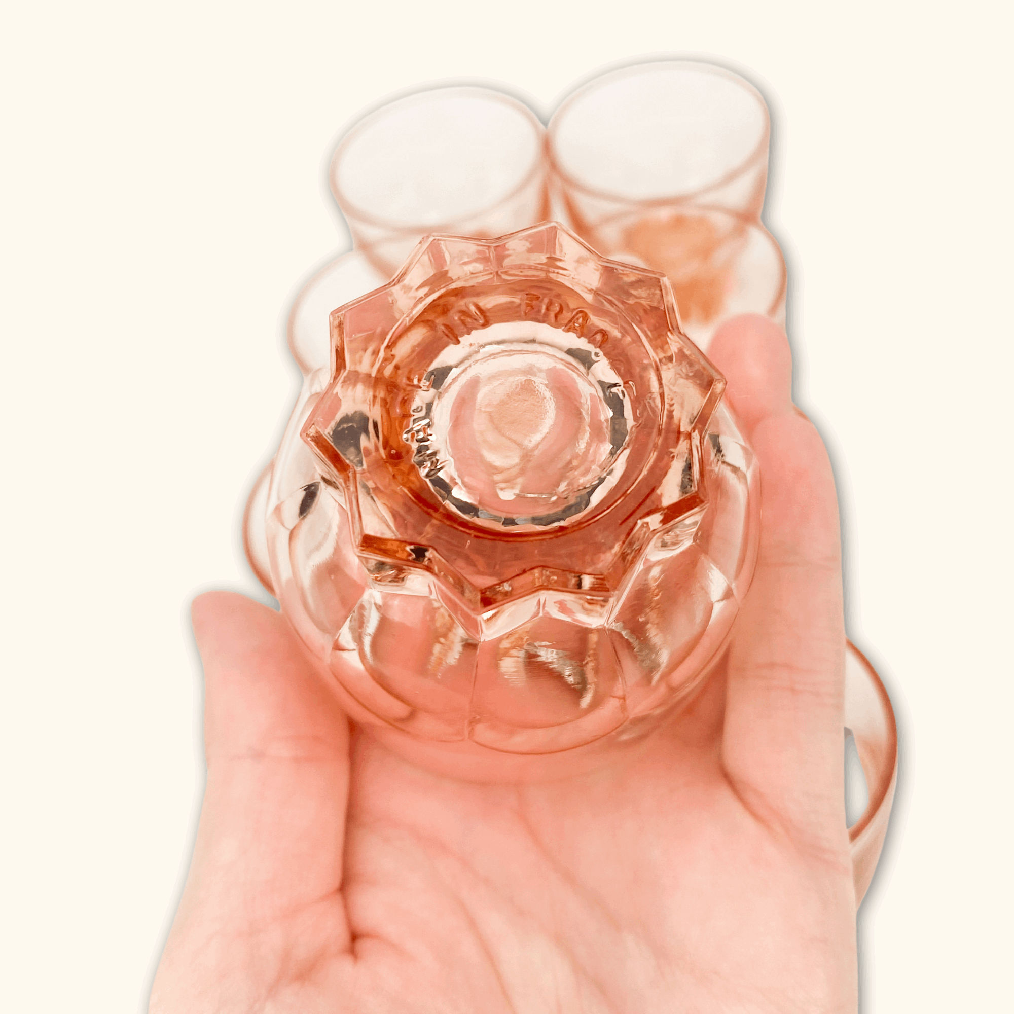 Vintage French Rose Pink Shot Glasses - Set of 4 - - Kitchenware