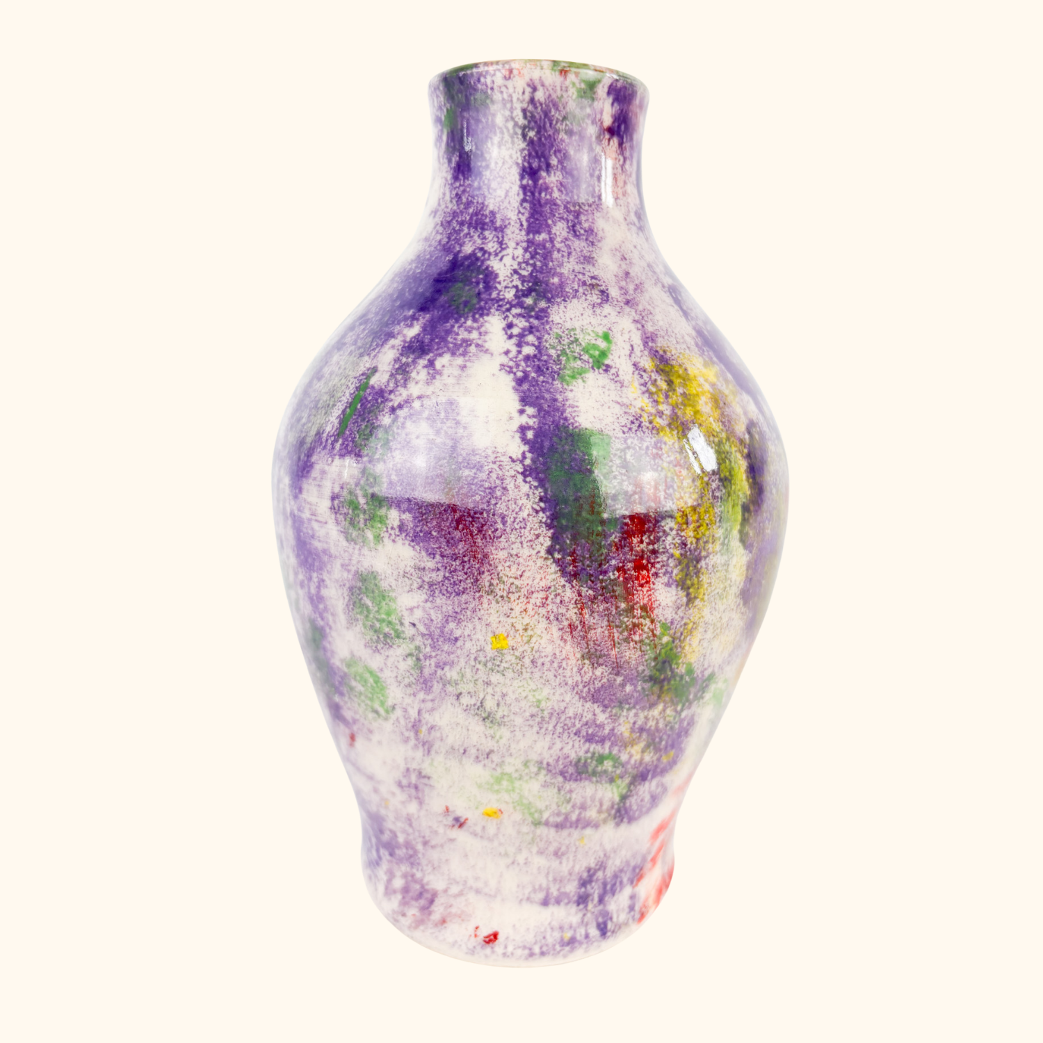 Purple Ceramic Hand Painted Splatter Vase Sunshine Thrift