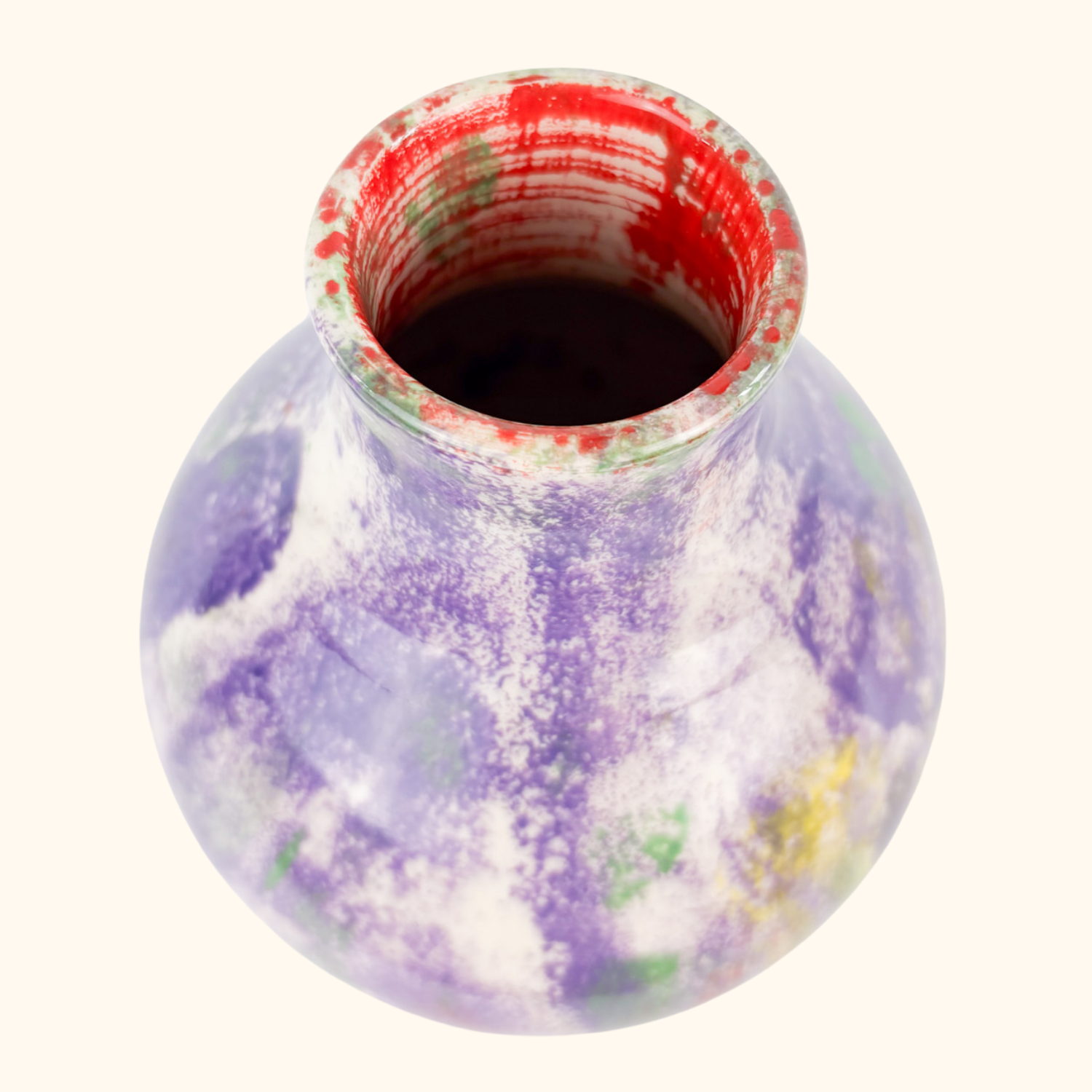 Purple Ceramic Hand Painted Splatter Vase Sunshine Thrift