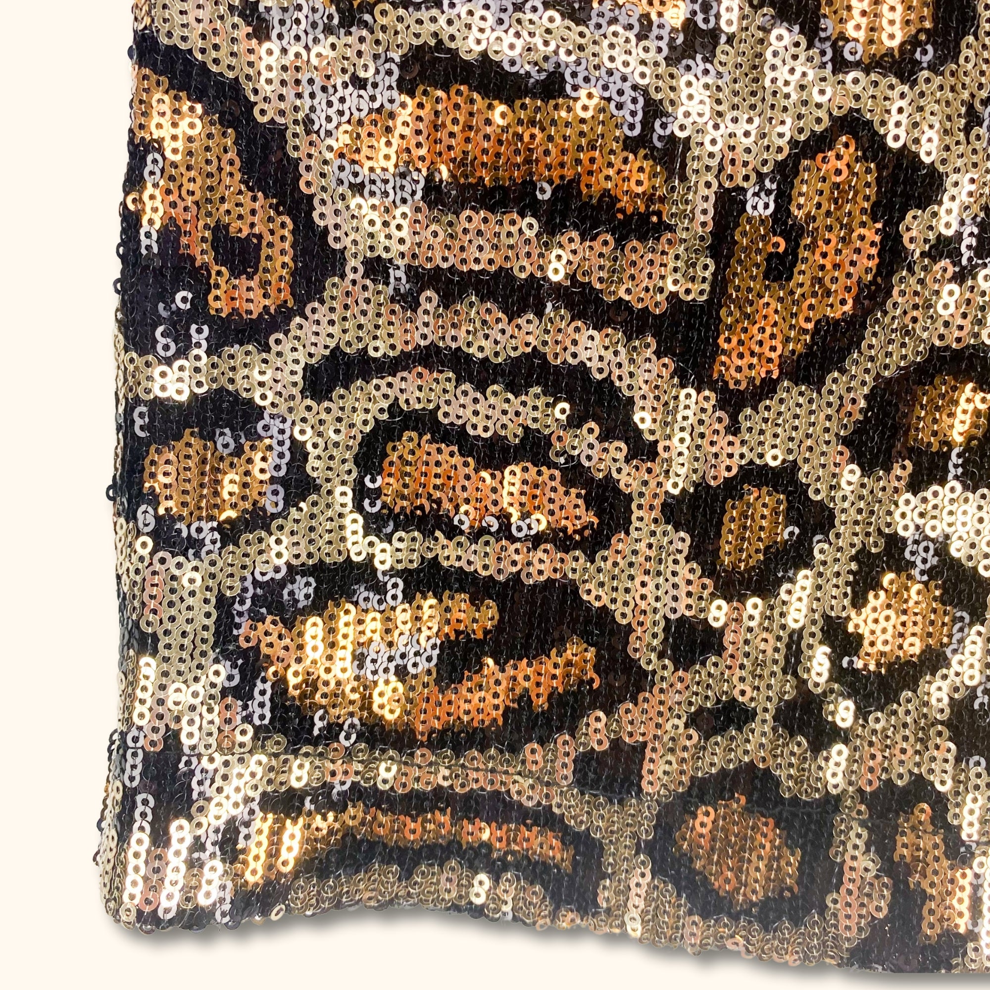 Topshop Leopard Print Long Sleeve Sequin Dress - Size 12 - - Dresses