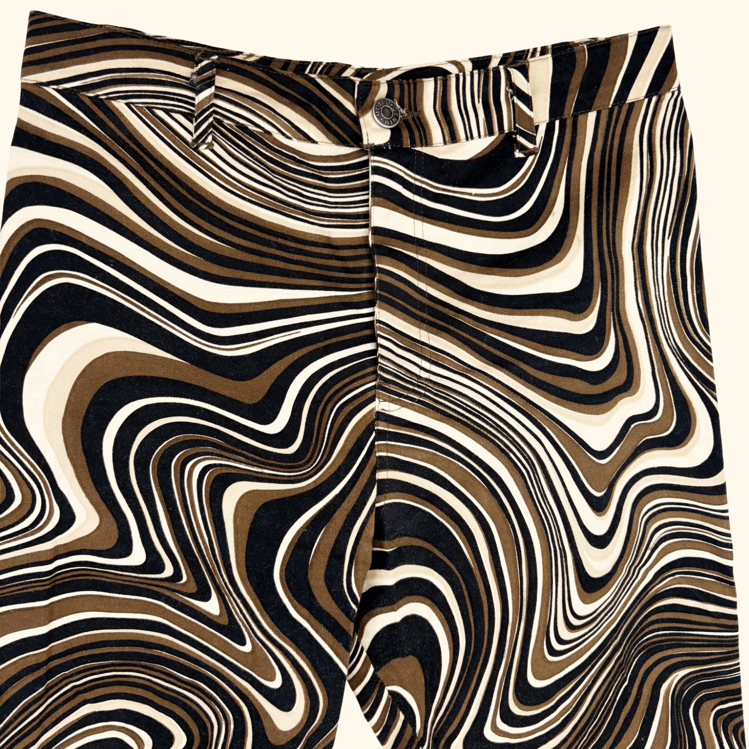 Motel Brown Swirl Marble High Waist Brown Jeans - Size Small