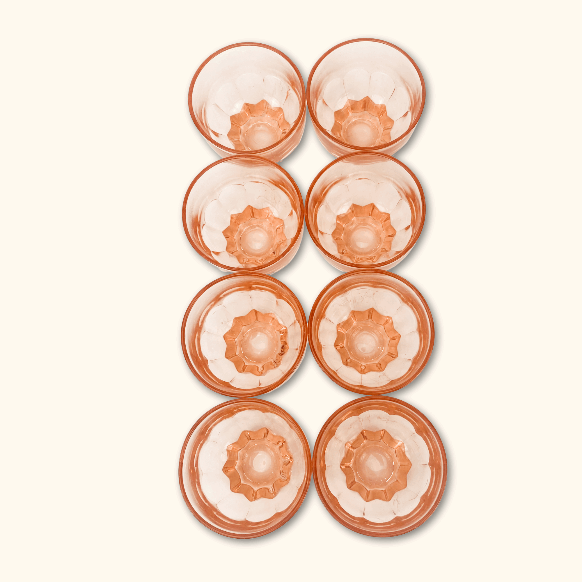 Vintage French Rose Pink Shot Glasses - Set of 4 - - Kitchenware