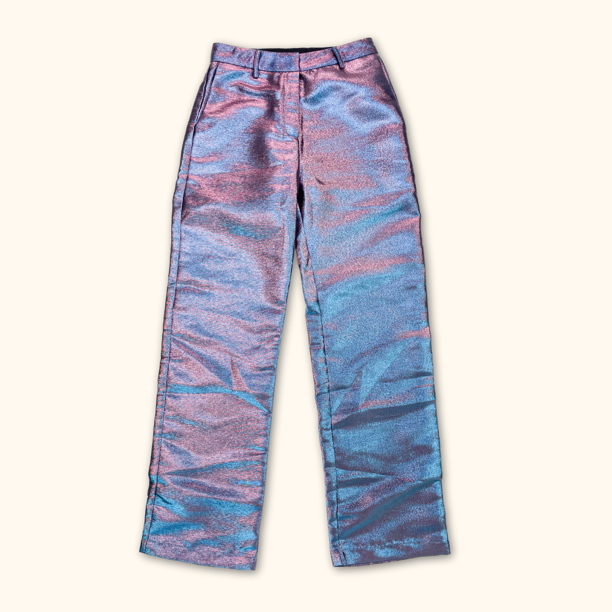 Jaded London Metallic Wide Leg Trousers - Size 6 - - Jeans & Trousers