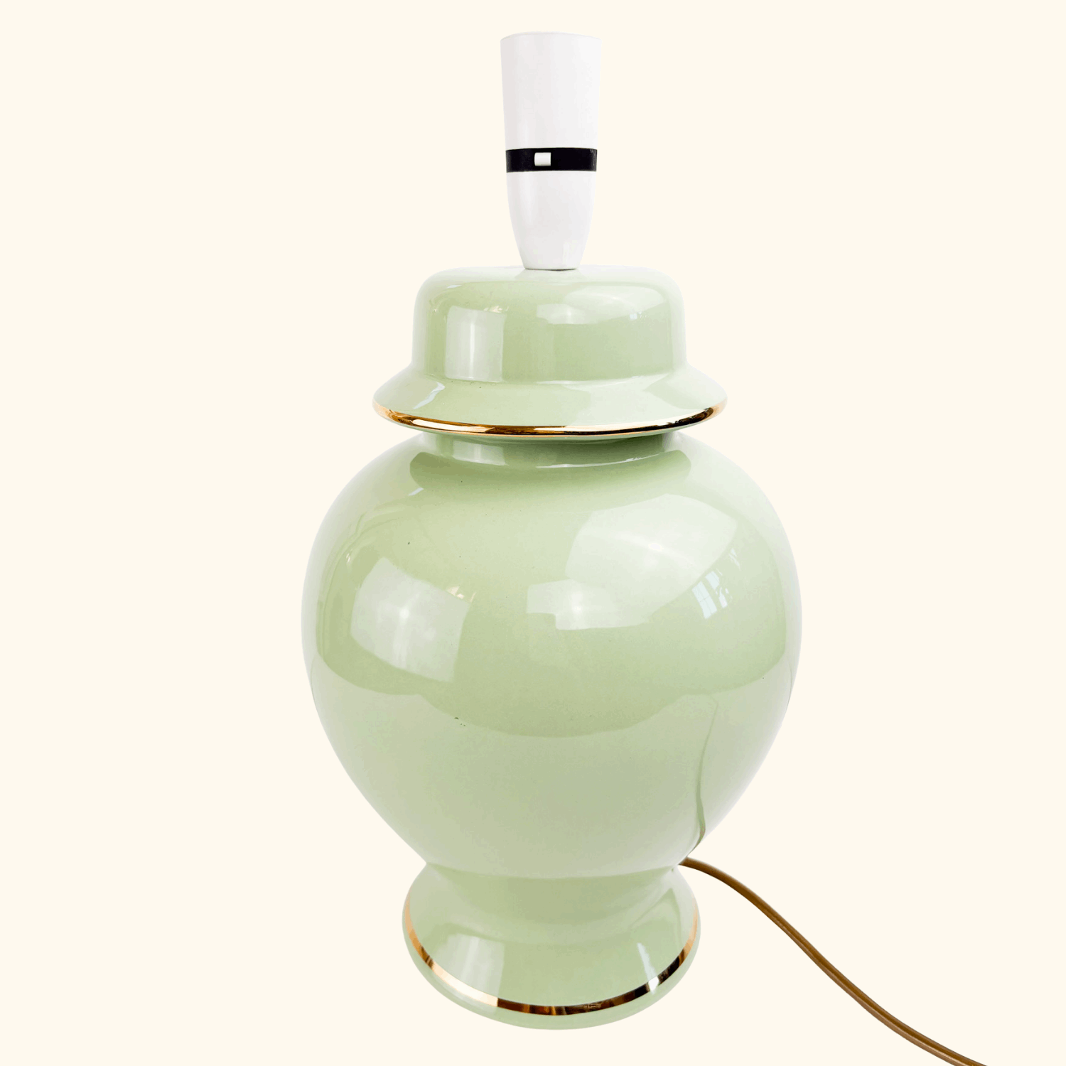 Large Mint Green Ceramic Jar Lamp Base Sunshine Thrift