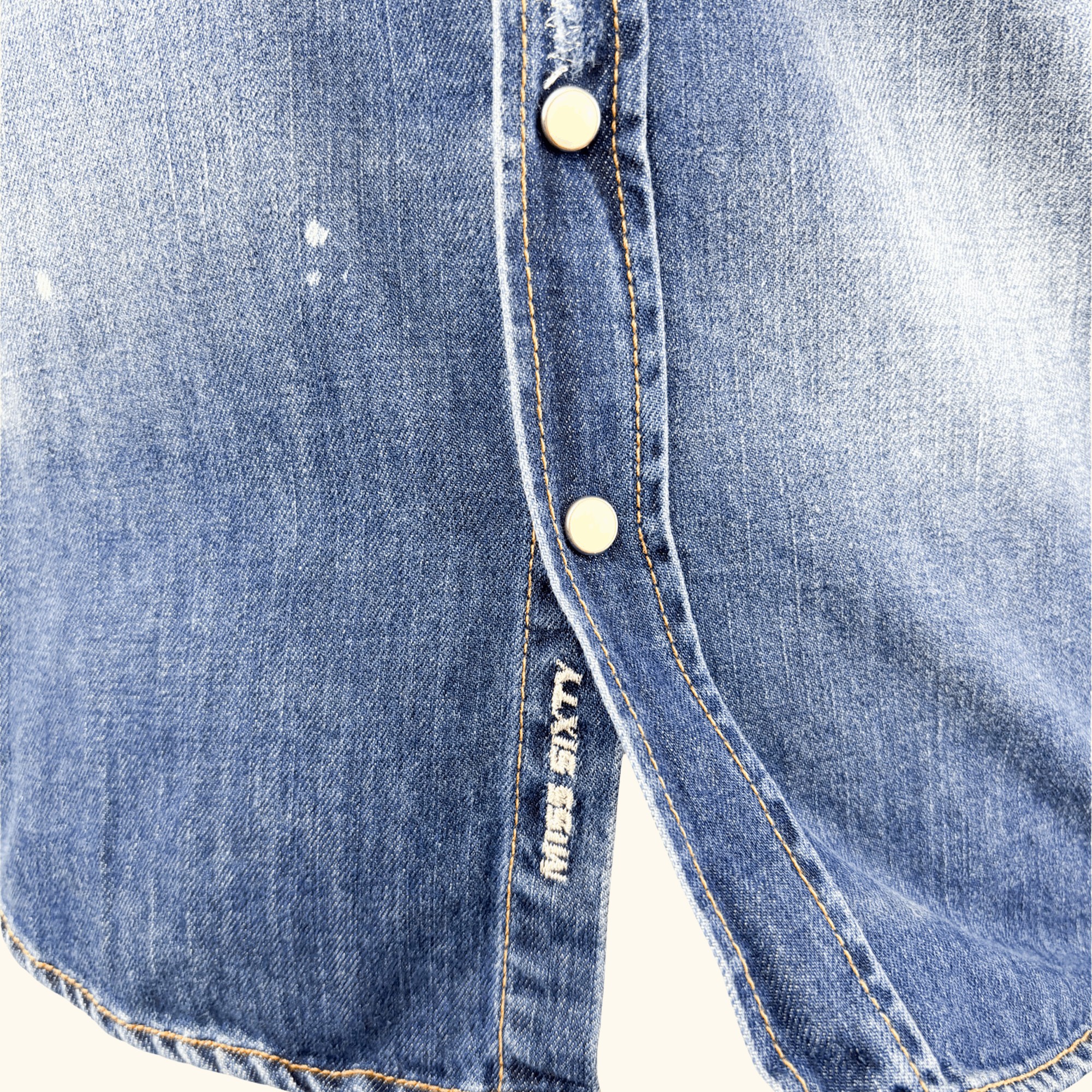 Miss Sixty Distressed Blue Denim Long Sleeve Size - Size Small