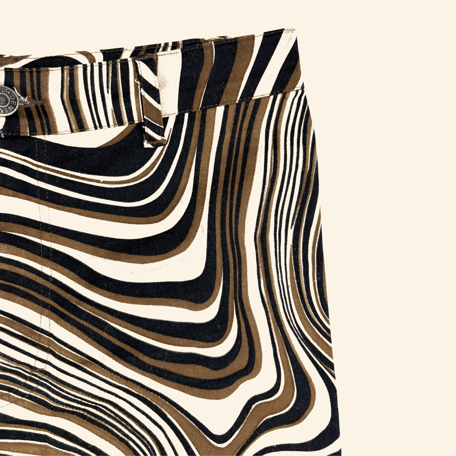 Motel Brown Swirl Marble High Waist Brown Jeans - Size Small