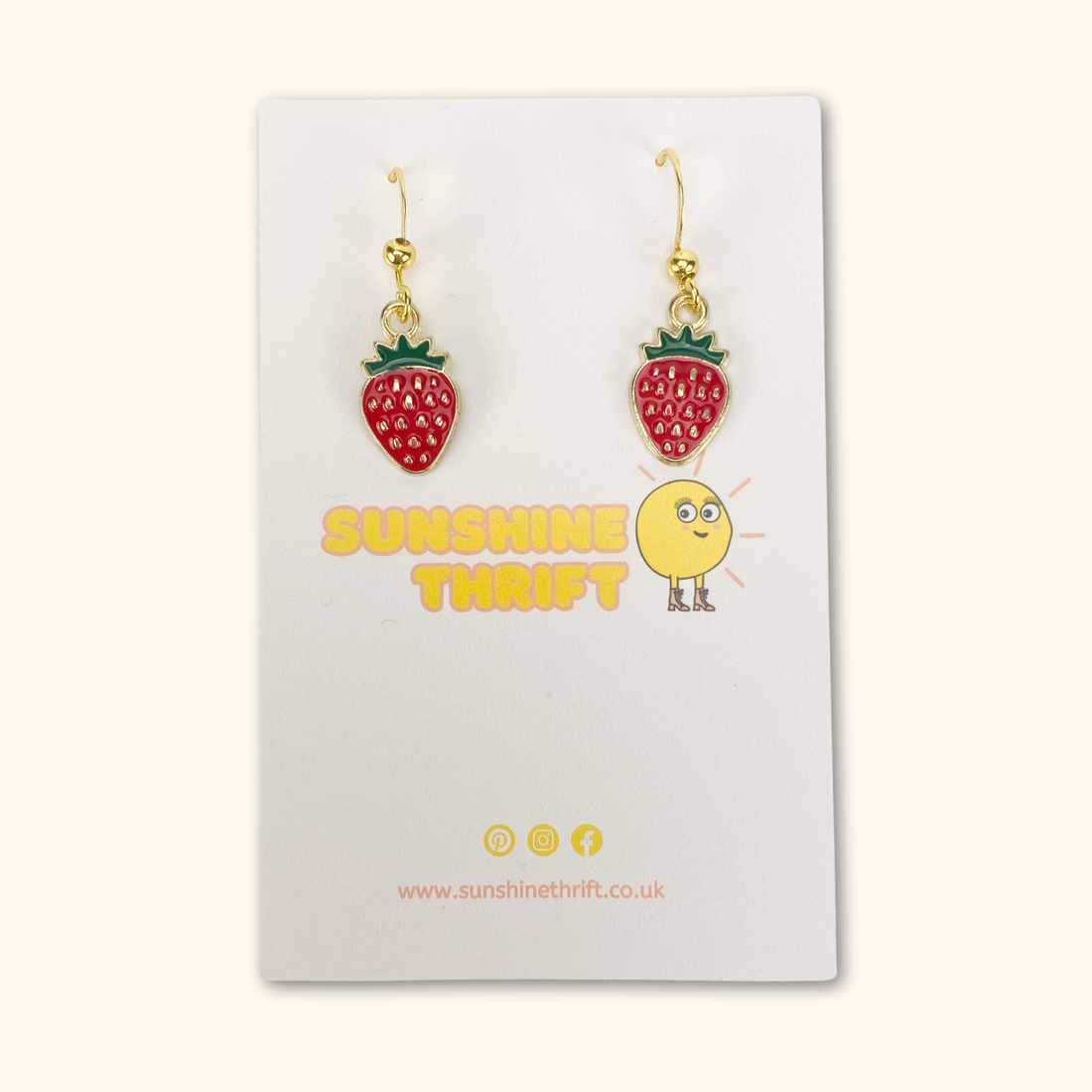 Strawberry Novelty Earrings -  - Jewellery
